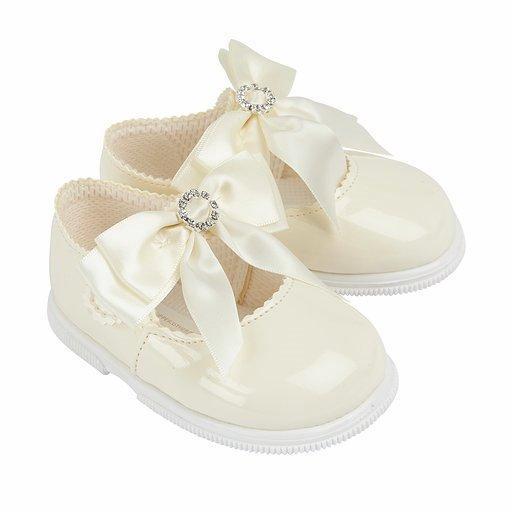 Ivory Large Diamanté Bow Hard Sole Shoes for Women - Elegant Bridal Wedding Party Heels - Perfect for Prom, Evening Events & Special Occasions