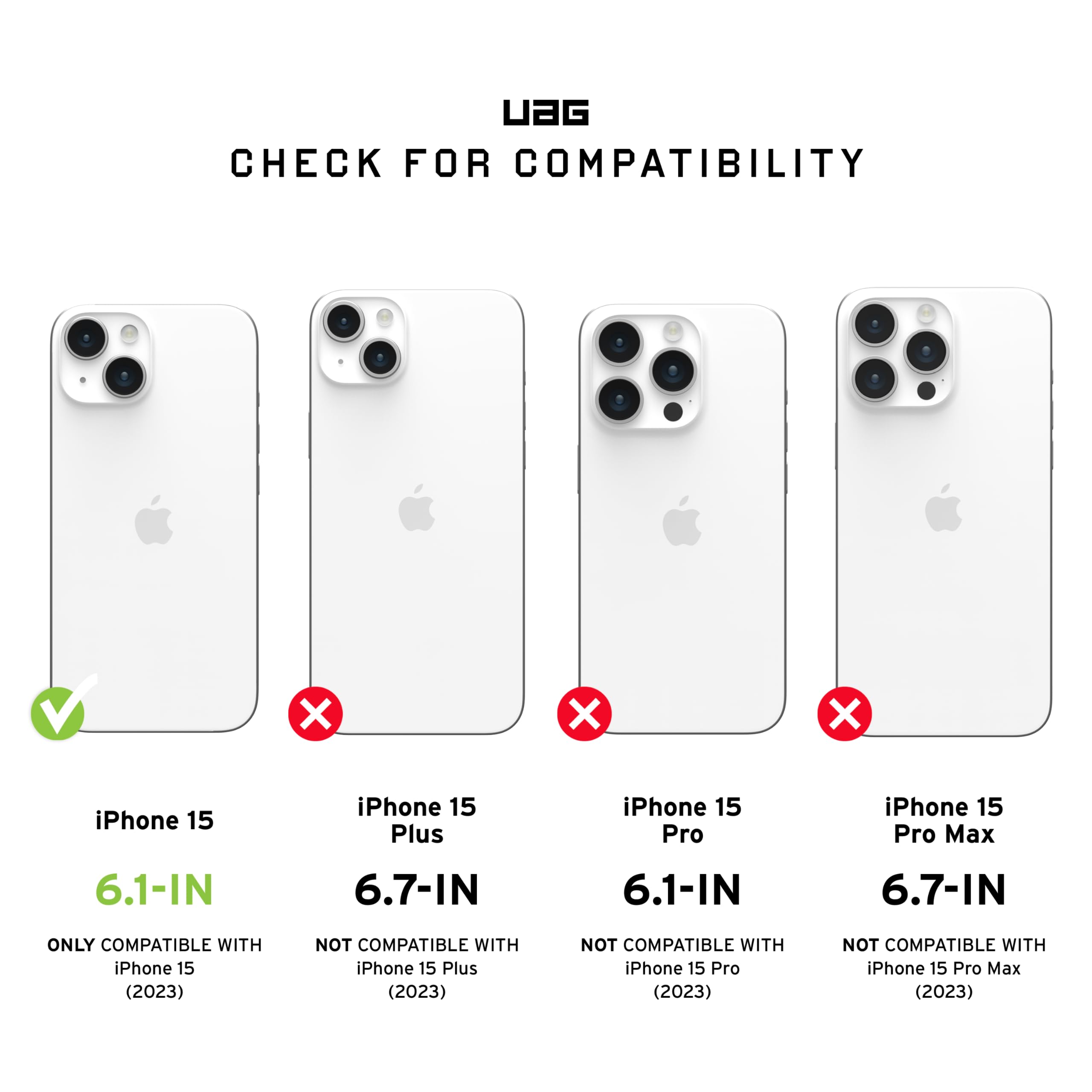 URBAN ARMOR GEAR UAG Pathfinder Clear Ash/Black Case for iPhone 15 (6.1
