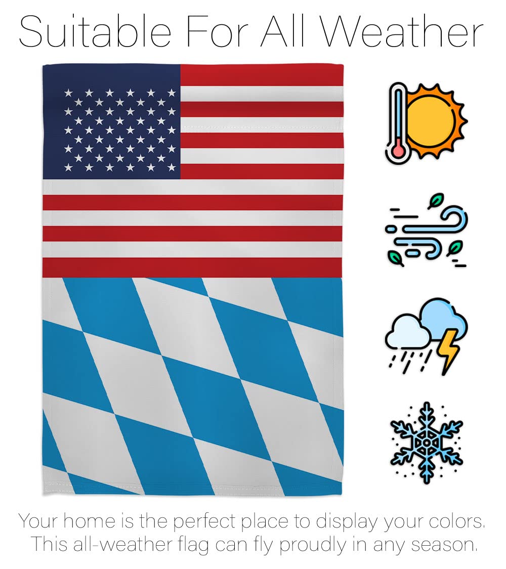 Americana Home & Garden Bavaria US Friendship House Flag - Double-Sided Decorative Banner for Yard, Garden & Patio - Made in USA - Perfect for International Country Pride, Regional Displays & Patriotic Gift Giving