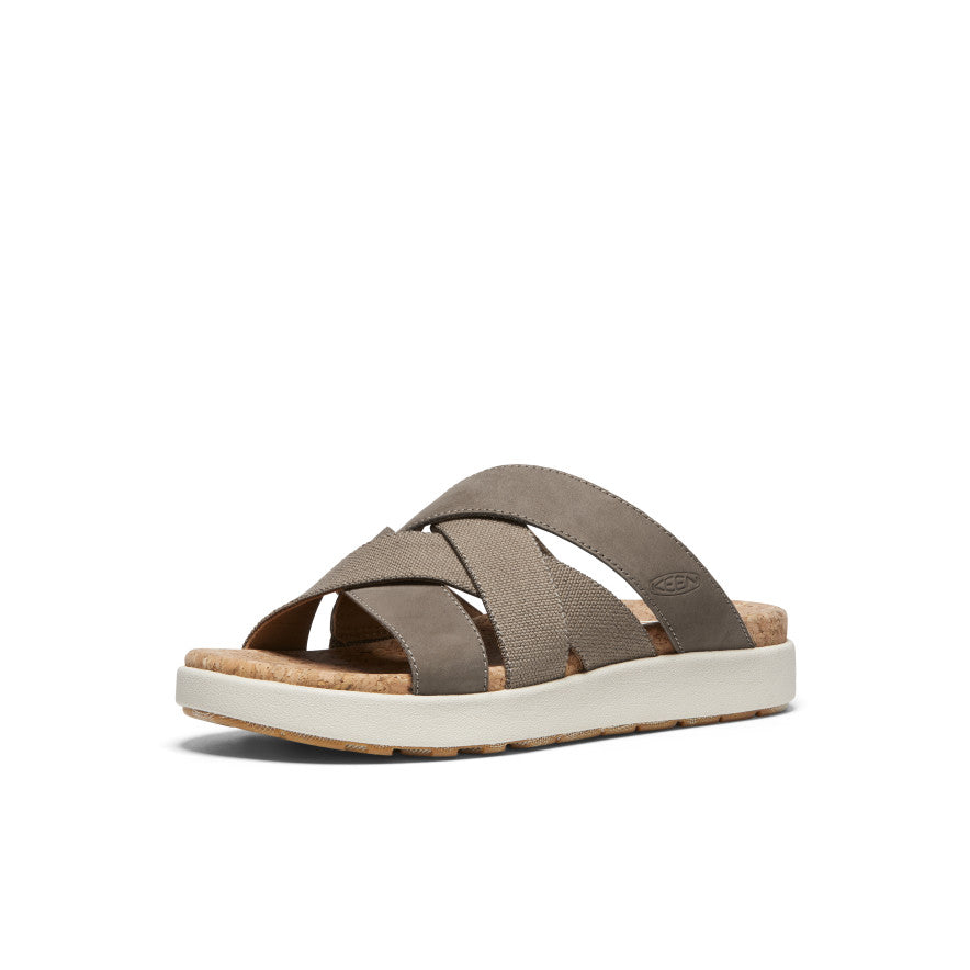 Women's Elle Mixed Slide Sandals - Brindle/Birch Color | Comfortable Summer Slides for Beach, Pool & Casual Wear