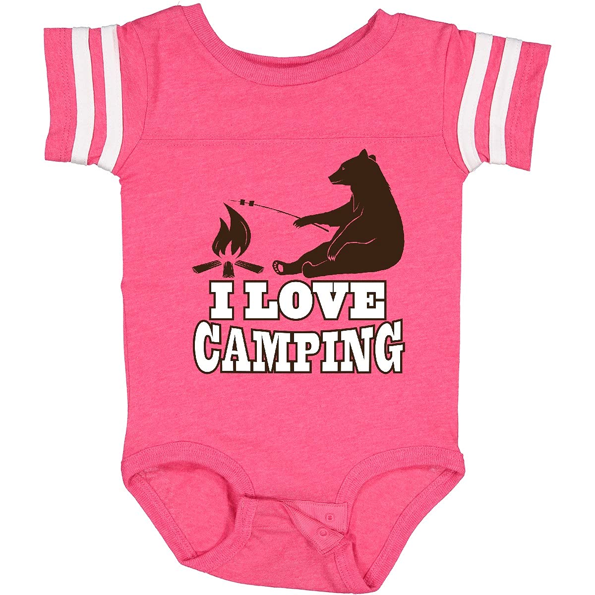 Inktastic Campfire Bear I Love Camping Baby Bodysuit - Cute Infant Onesie for Outdoor Adventures, Camping Trips & Family Photos