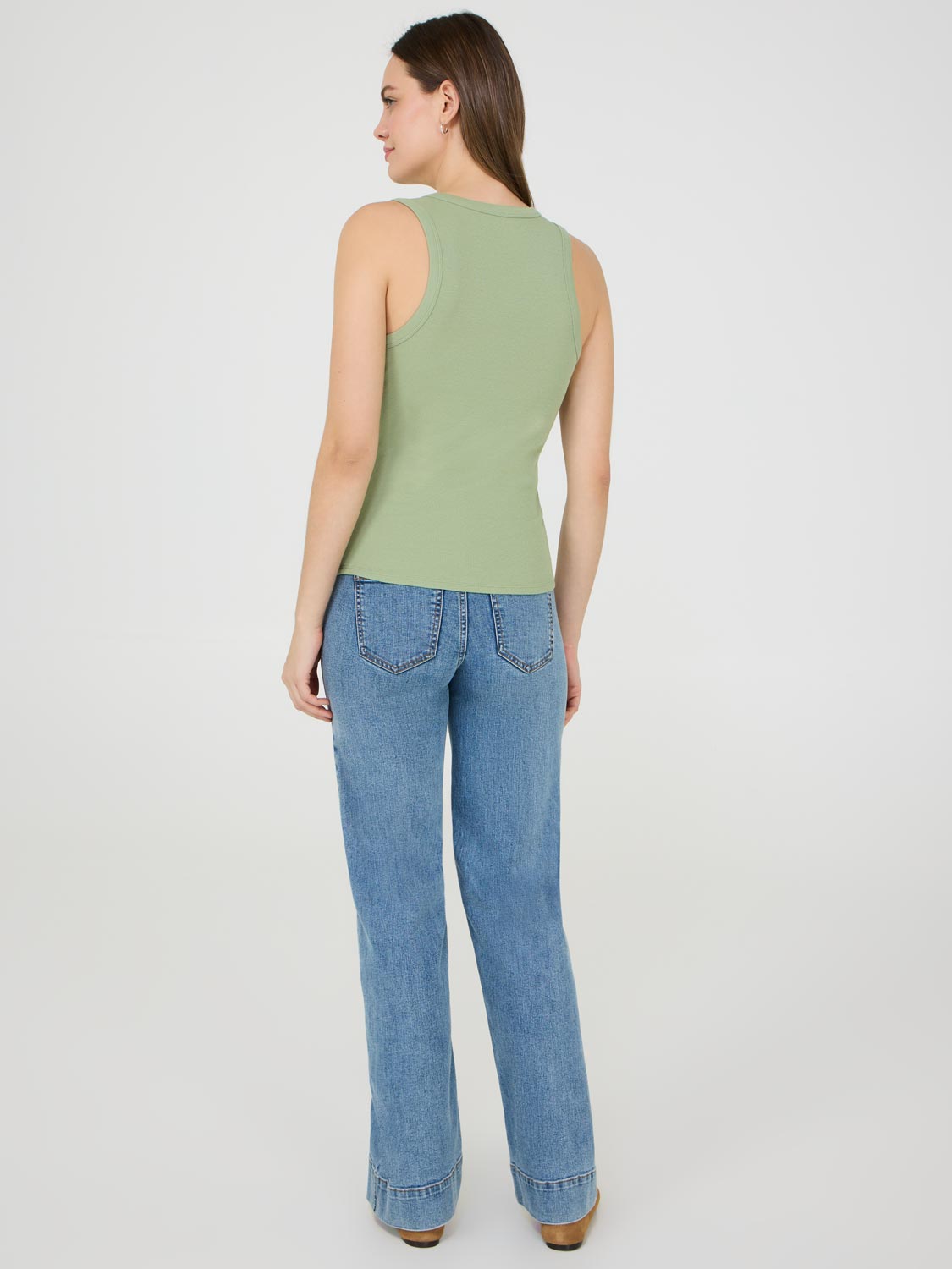 Women's High Neck Ribbed Tank Top - Stretchy Slim Fit Sleeveless Shirt for Workout, Yoga & Casual Wear