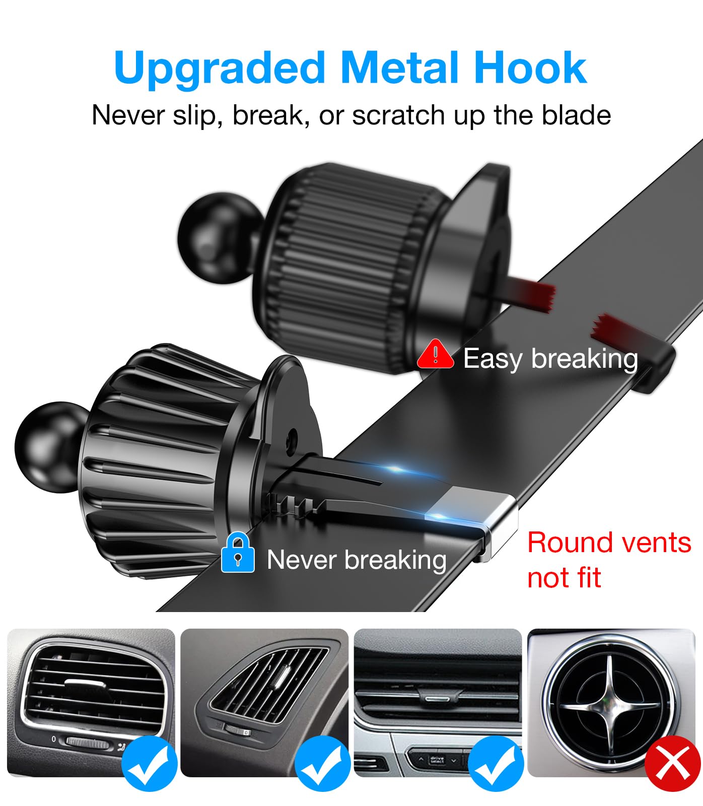 Coolpow Magnetic Wireless Car Charger Mount for iPhone 16/15/14/13/12 Pro Max/Plus - Magsafe Compatible Vent/Dash/Wall Mount with Super Strong Magnet - Perfect for Hands-Free Charging While Driving