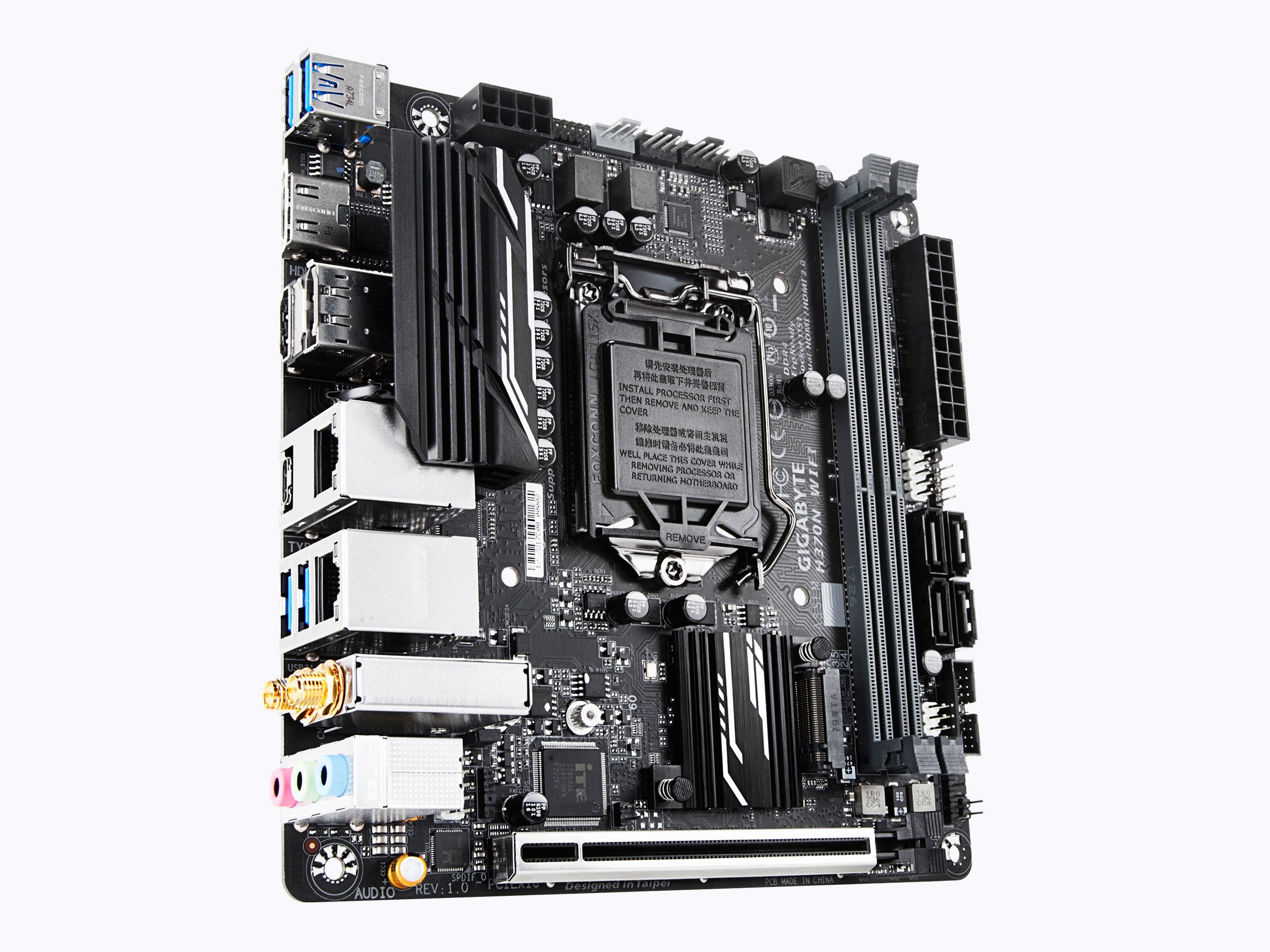 GIGABYTE H370N WiFi Mini ITX Motherboard - LGA1151 Socket, Intel H270 Chipset, DDR4 RAM, USB 3.1 Gen 1 (Type-C & Type-A) - Perfect for Compact Gaming PC & Home Theater Builds
