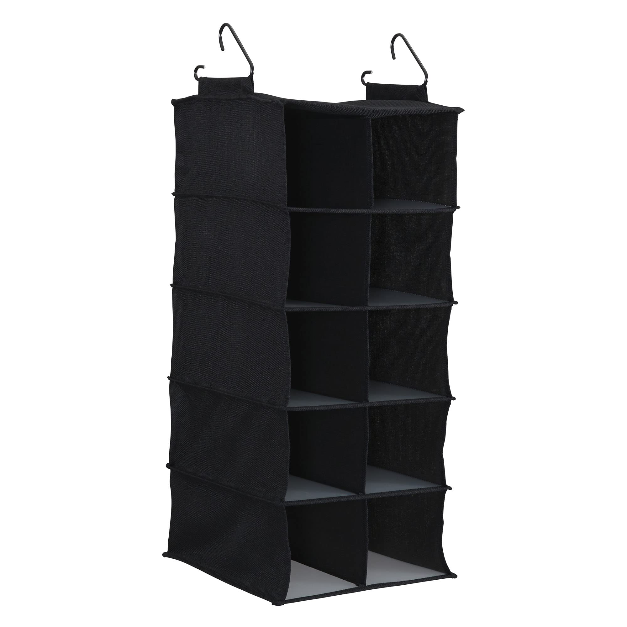 10-Pocket Hanging Shoe Organizer with Hooks - Space-Saving Closet Storage Solution for Shoes, Purses & Accessories | Perfect for Bedrooms, Dorms & Small Spaces