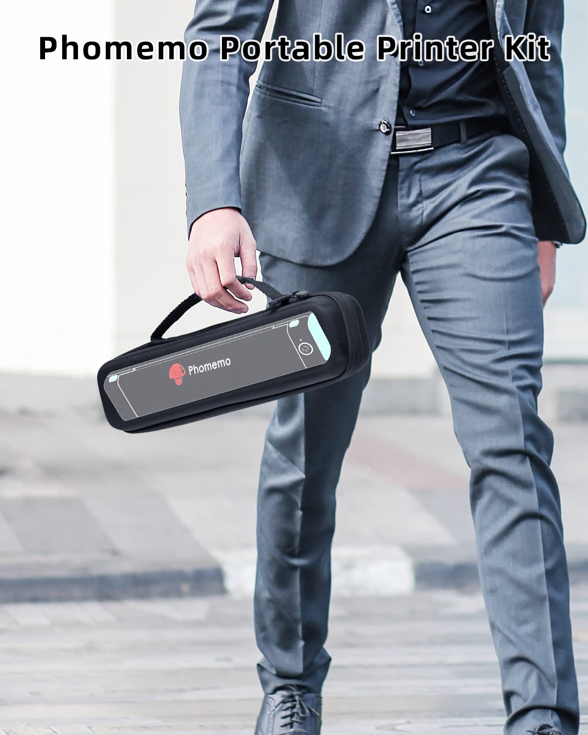 Phomemo Portable Bluetooth Thermal Printer - Wireless Mini Printer for Travel, Compatible with iOS, Android & Laptop, Includes 1 Case & 100 Sheets Thermal Paper | Perfect for Receipts, Labels, Notes & On-the-Go Printing