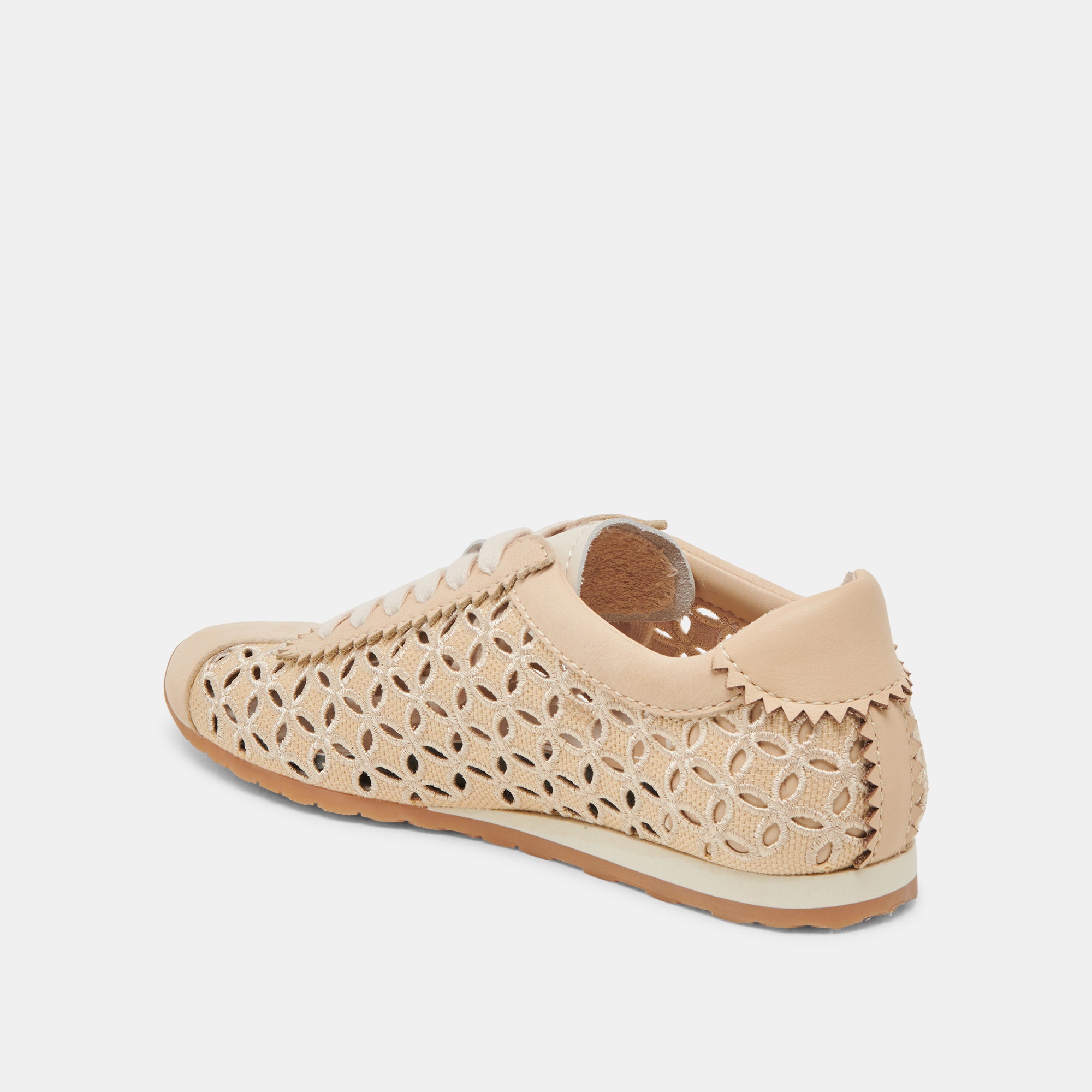 DANIE EYELET PERF SNEAKERS - Lightweight Natural Raffia Women's Casual Shoes for Summer | Perfect for Beach, Vacation & Everyday Wear