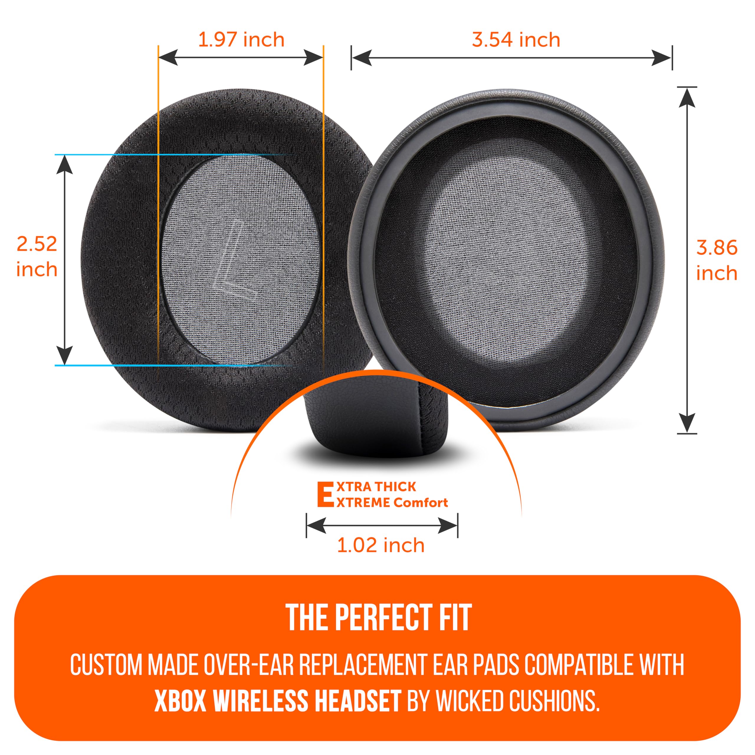 Wicked Cushions WC Freeze Cooling Gel Earpads for Xbox Wireless Headset - Enhanced Comfort, Noise Isolation & Audio Quality for Long Gaming Sessions | Perfect for Xbox Series X/S & PC Gaming | Black