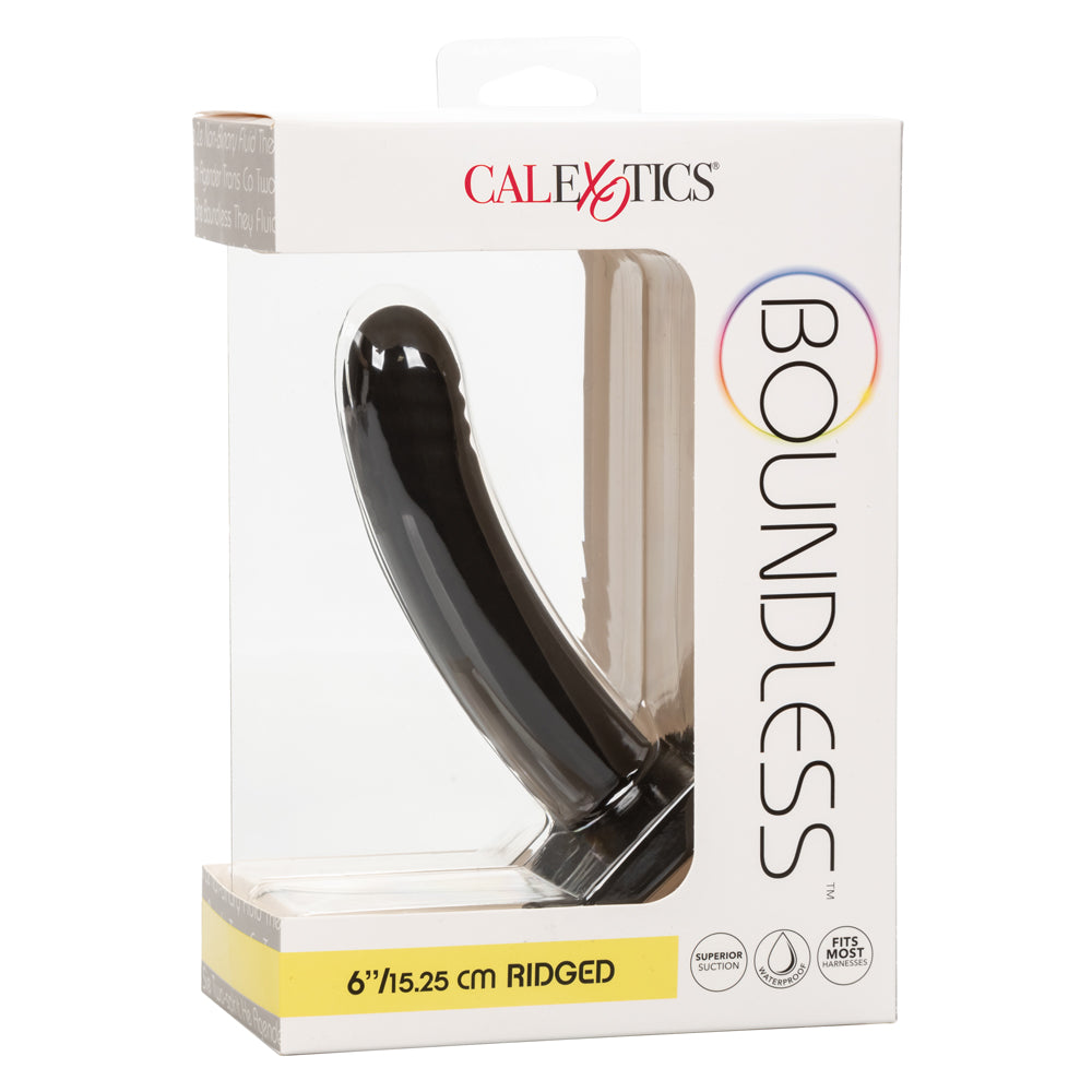 Boundless 6 Ridged Silicone Dildo with Strong Suction Cup - Realistic Textured Adult Toy for Solo Play & Couples Use