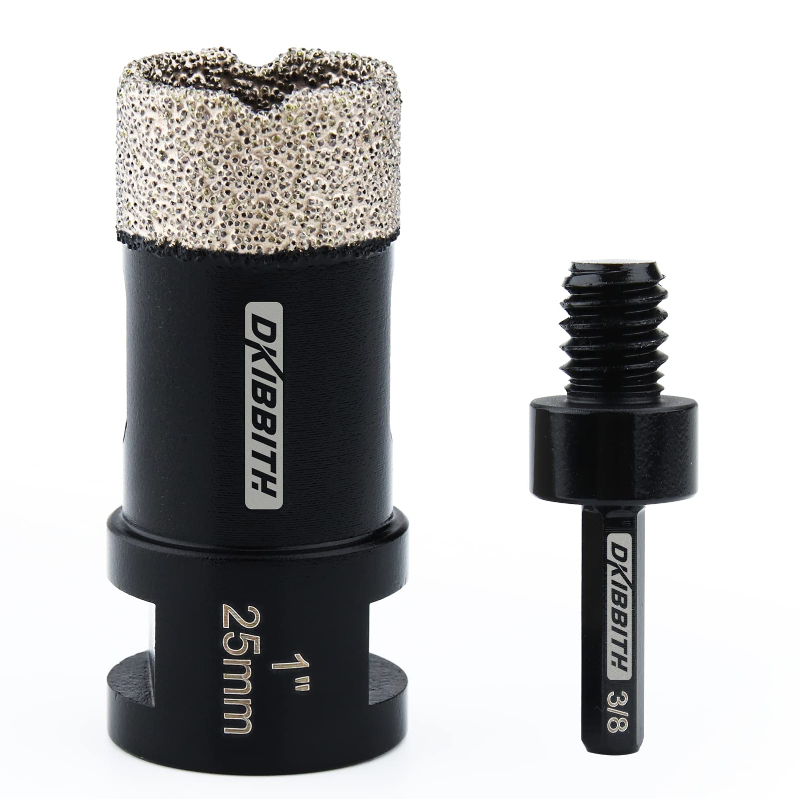 1 Inch Dry Diamond Core Drill Bits - 25mm Vacuum Brazed Hole Saw for Porcelain, Ceramic, Granite, Brick & Concrete - 5/8-11 Thread to 3/8