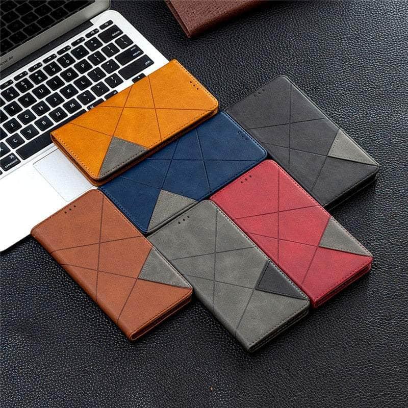 Samsung Galaxy A54 Magnetic Wallet Case - Genuine Leather Flip Cover with Card Holder & RFID Protection - Perfect for Daily Use & Travel