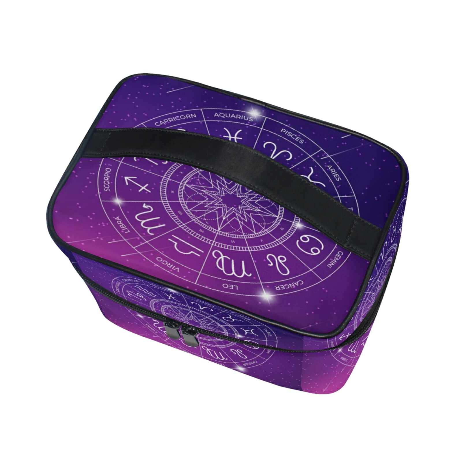 Art Space Zodiac Wheel Makeup Bag for Women - Waterproof Cosmetic Organizer & Travel Toiletry Case - Perfect for Travel, Gym, and Daily Beauty Storage