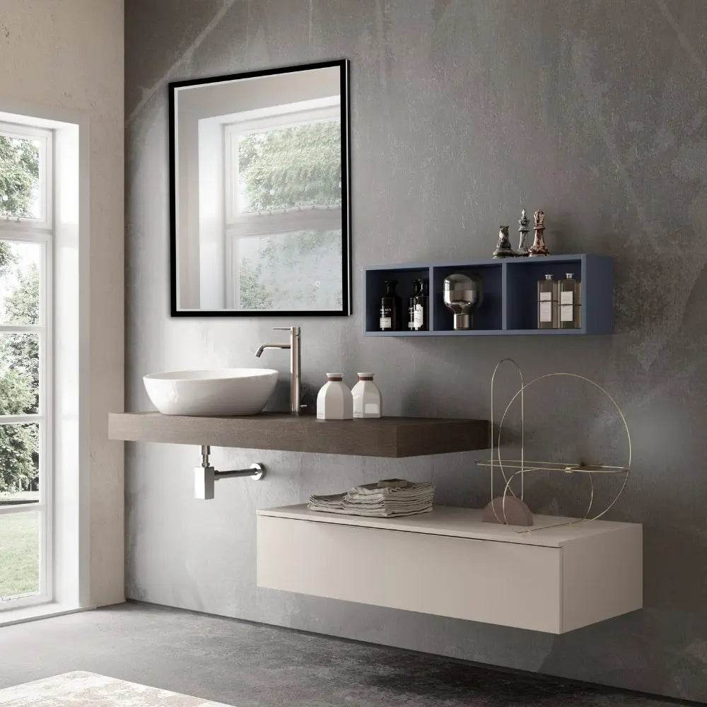 LEO Front & Backlit LED Lighted Mirror with Dimmer & Defogger - 2 Sizes Available - Perfect for Vanity, Bathroom & Makeup Station