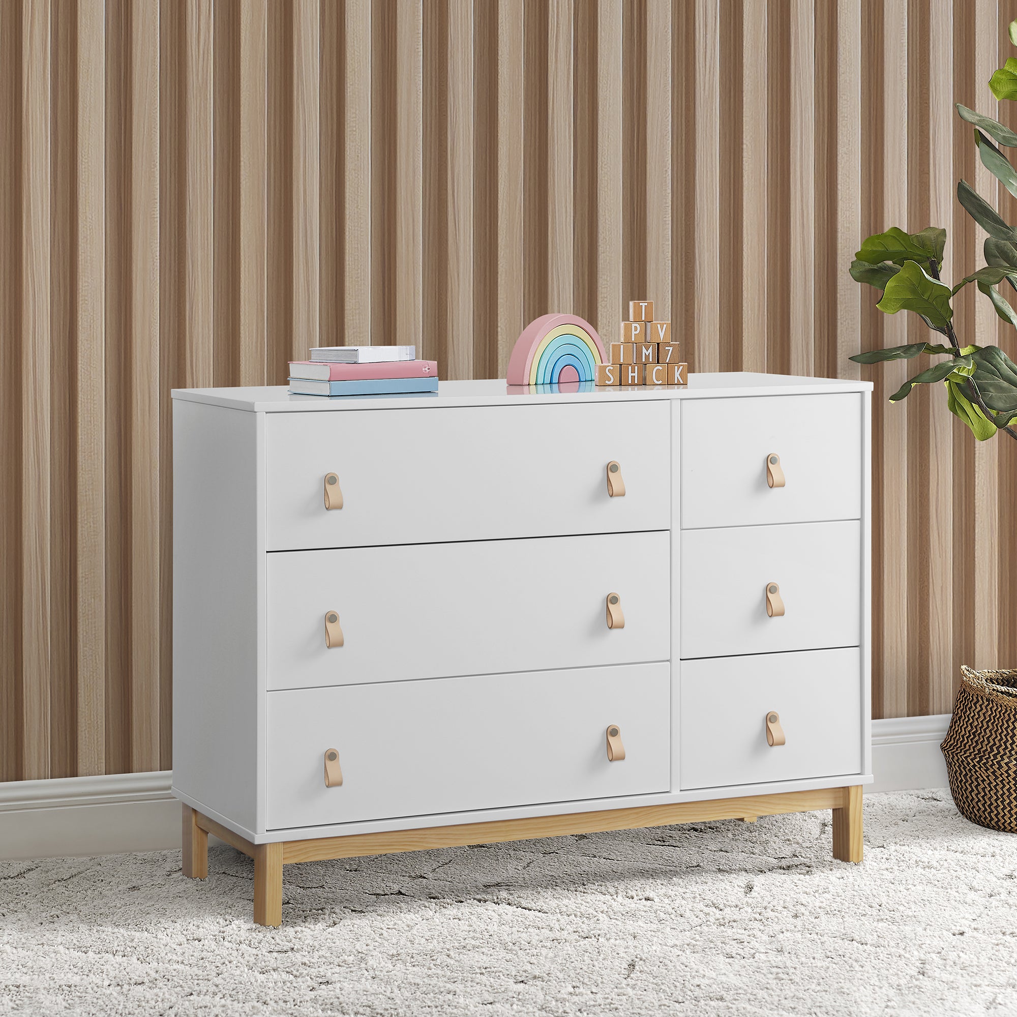 BabyGap Legacy 6-Drawer Dresser with Leather Pulls - Nursery Storage Solution for Baby Clothes, Blankets & Toys | Modern Baby Furniture for Boys & Girls Rooms