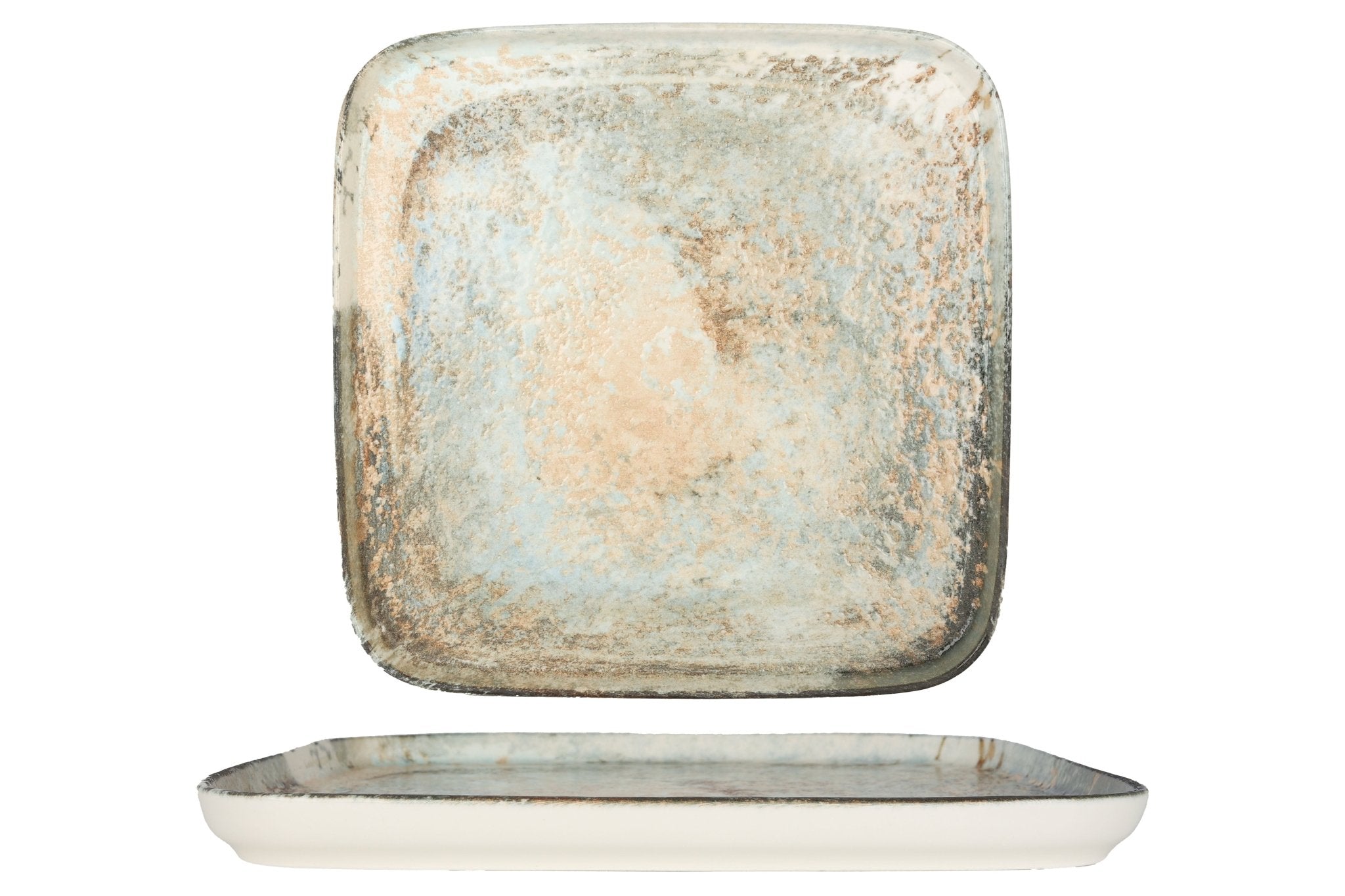 Handmade Obvara Ceramic Dinner Plate 28x28 cm - Elegant Stoneware for Fine Dining, Wedding Gifts & Home Decor