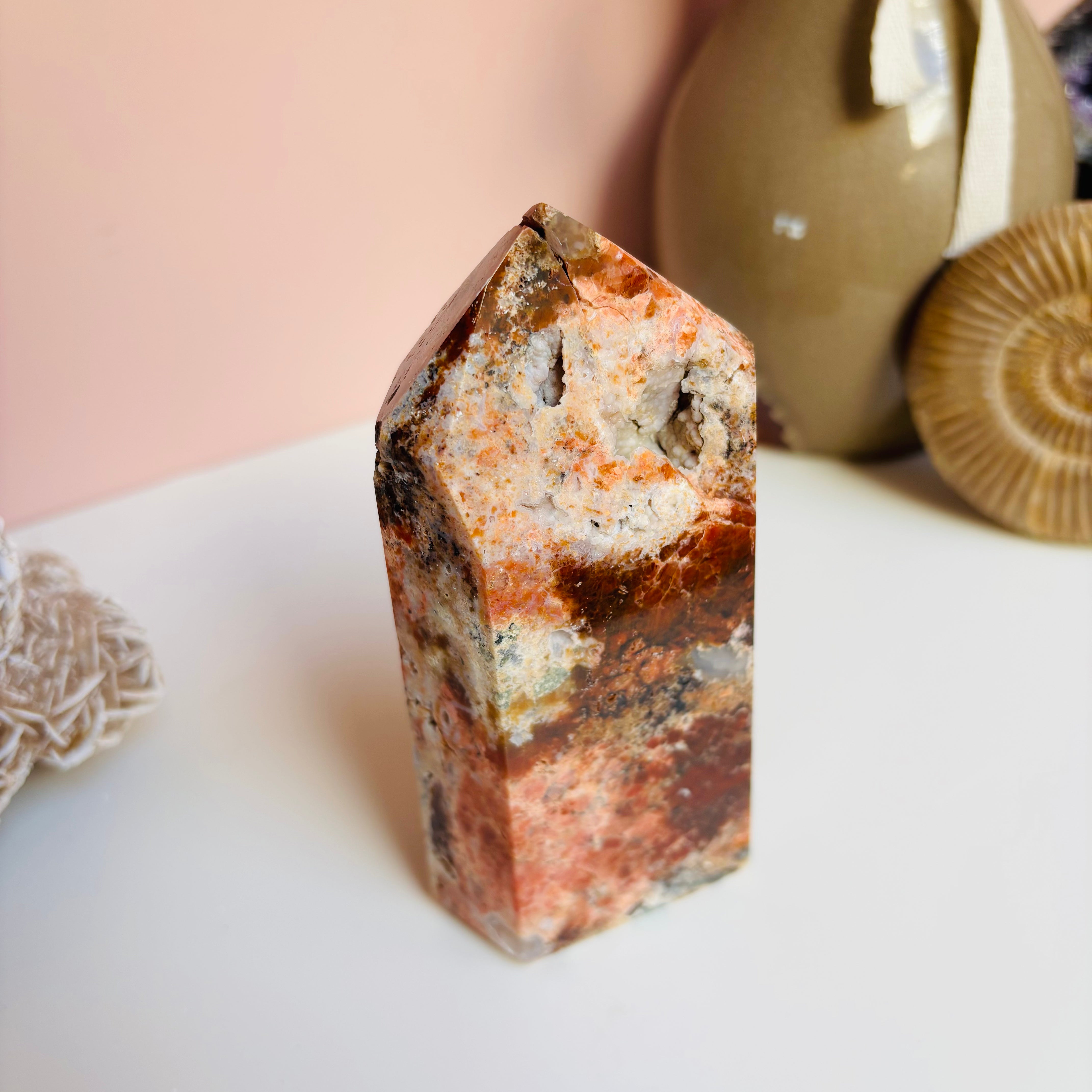 Natural Orange Calcite Point - Healing Crystal for Meditation, Energy Work & Home Decor | Spiritual Growth & Positive Energy