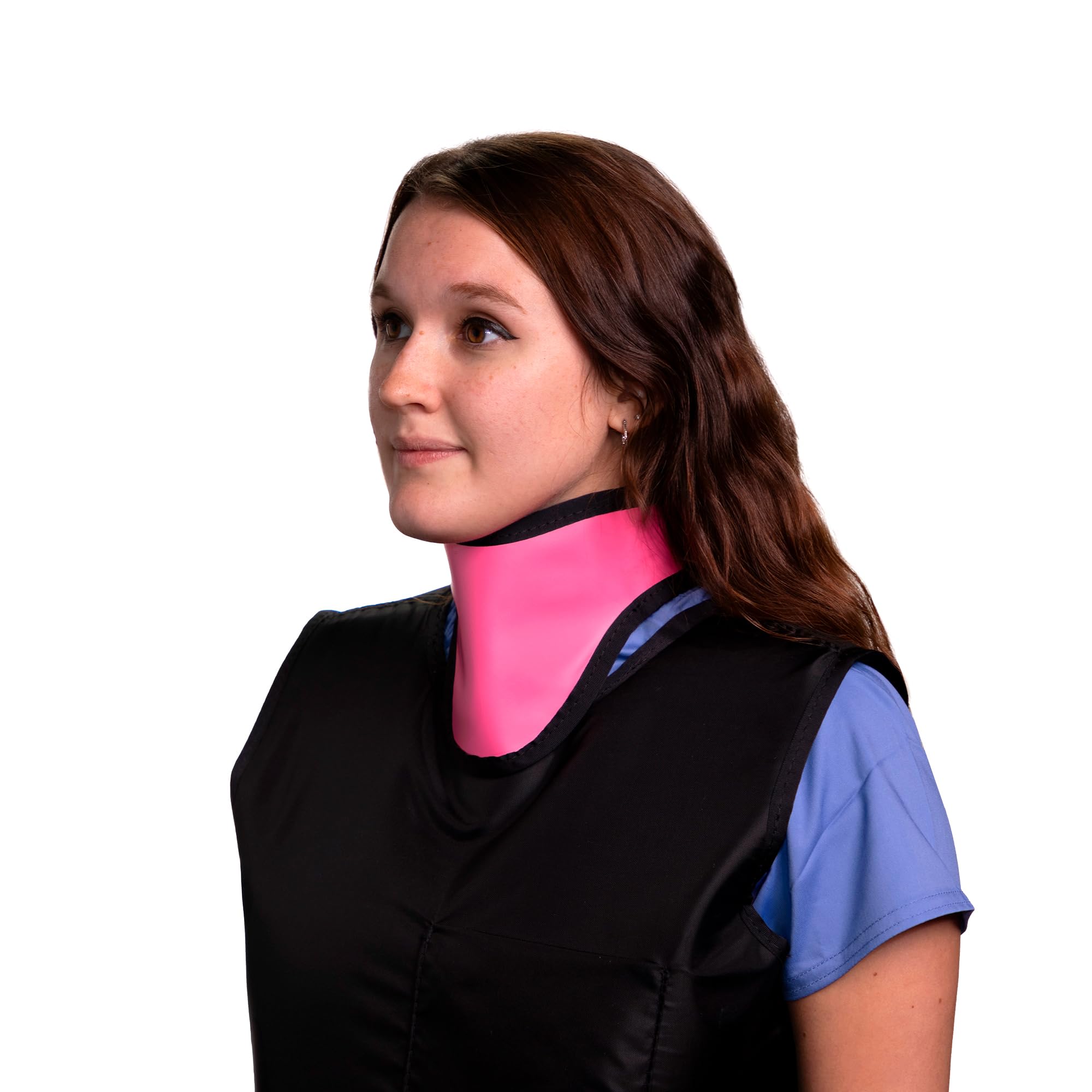 Pink PVC Thyroid Shield/Collar - .50mm PB Lightweight Radiation Protection for X-Ray, CT Scan & Dental Procedures - Easy to Clean & Comfortable for Medical Use