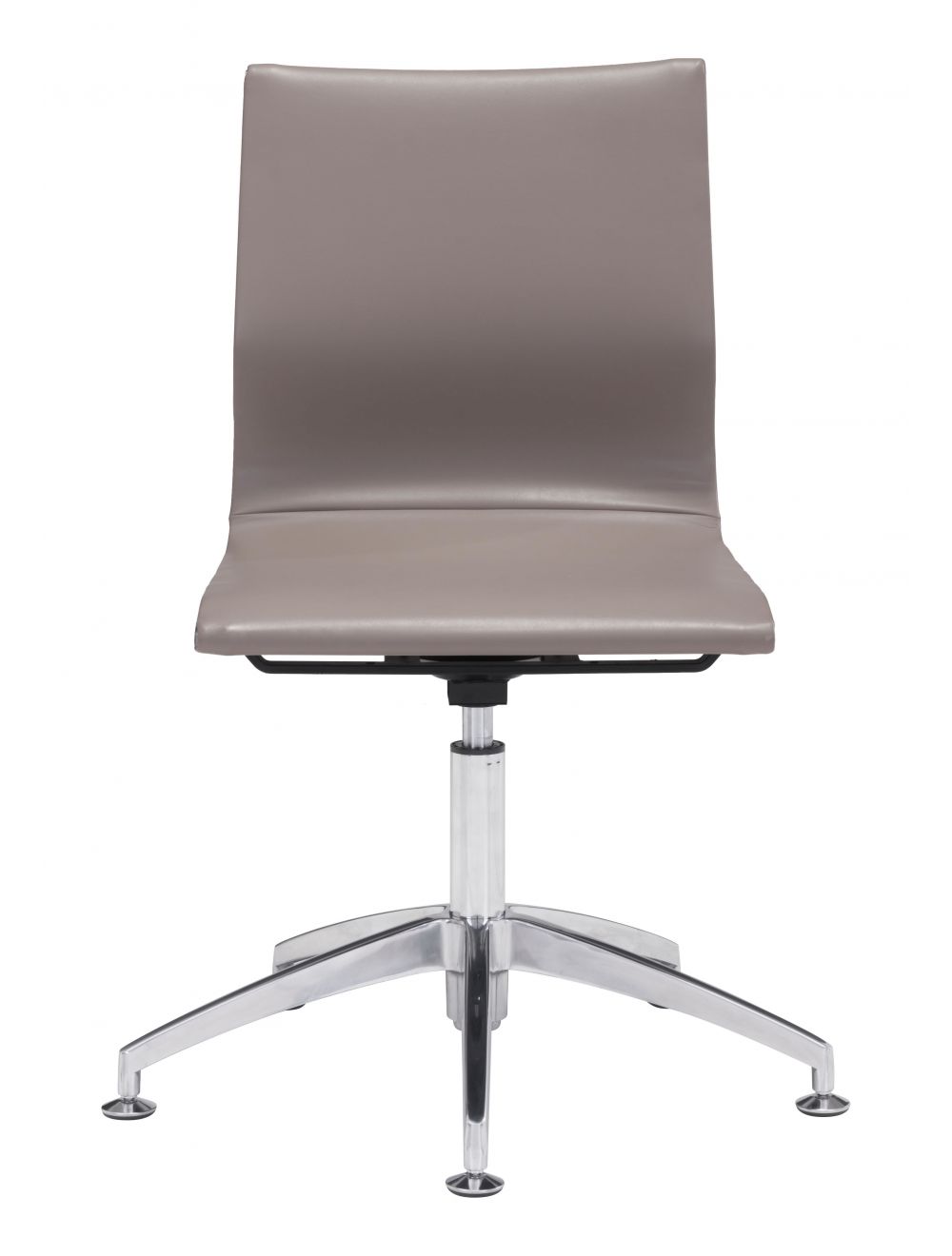 Zuo Modern Glider Conference Chair - Vinyl Taupe Swivel Office Chair for Comfortable Meetings & Home Office - Perfect for Conference Rooms, Executive Offices & Workstations