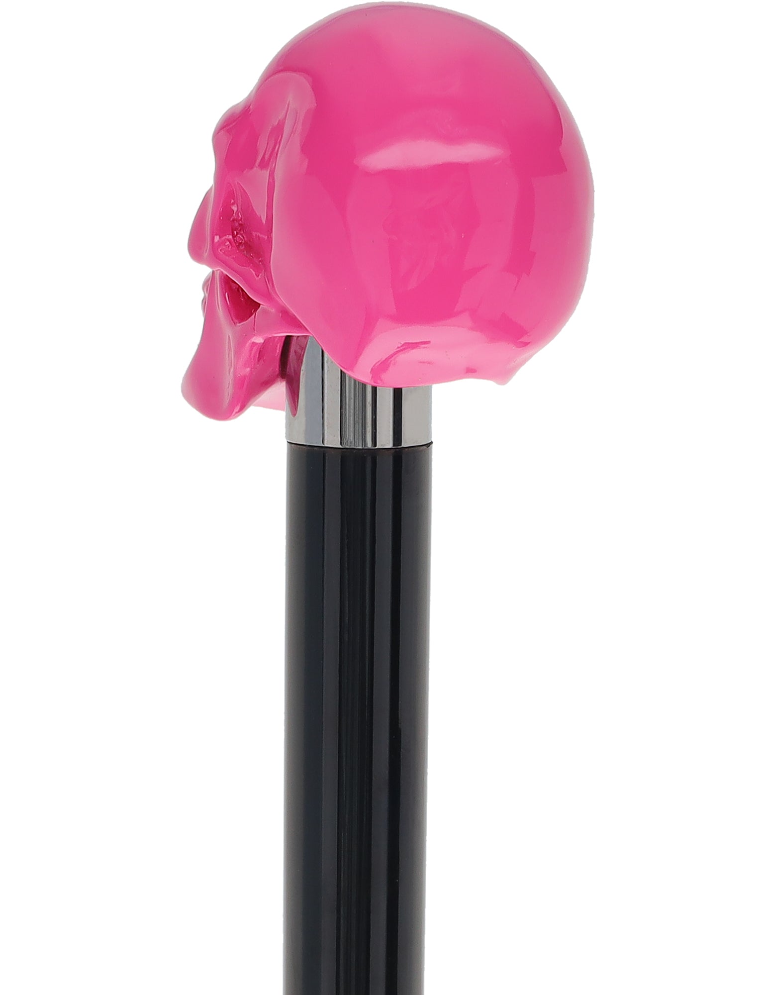 Pink Skull Walking Cane - Premium Beech Wood Shaft for Seniors & Fashionable Support - Ideal for Hiking, Cosplay, and Gothic Style Accessories