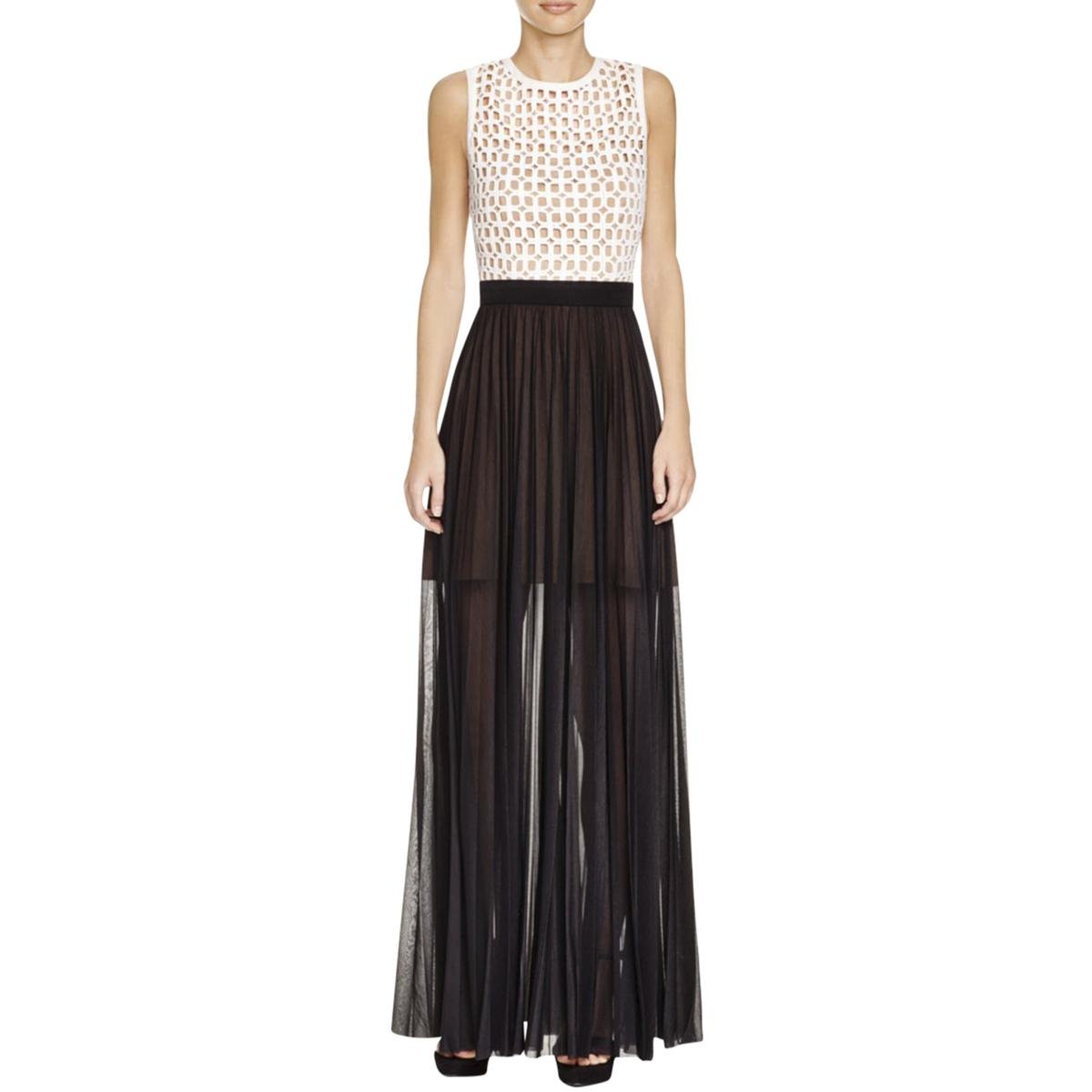 Allen Schwartz Women's Tall Sleeveless Evening Gown with Lace Bodice - Formal Dress for Prom, Wedding & Black Tie Events