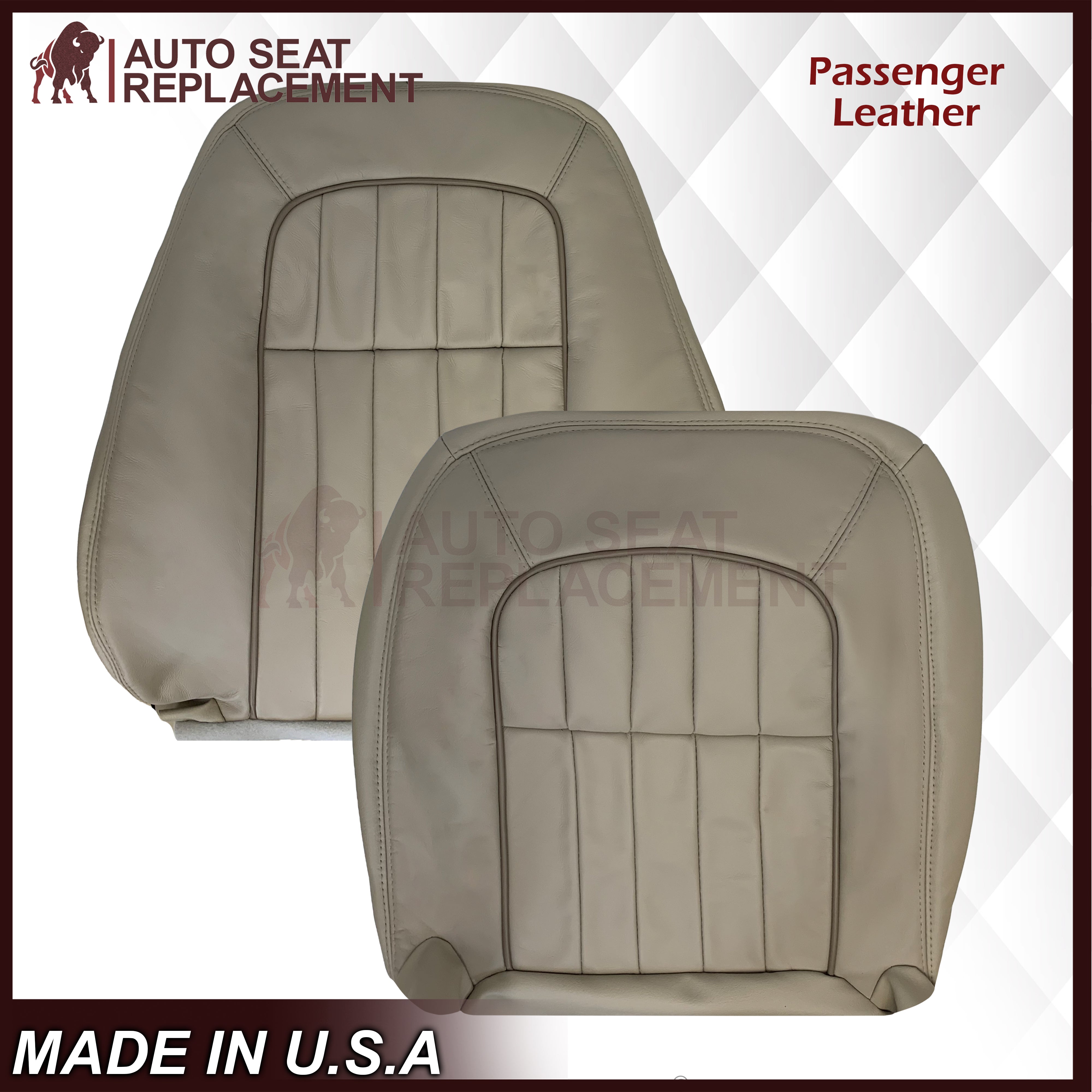 1997-2003 Jaguar XJ8 XJ6 4-Door Genuine Leather or Synthetic Leather Seat Covers - Oatmeal Beige | Premium Car Interior Upgrade for Luxury Sedans