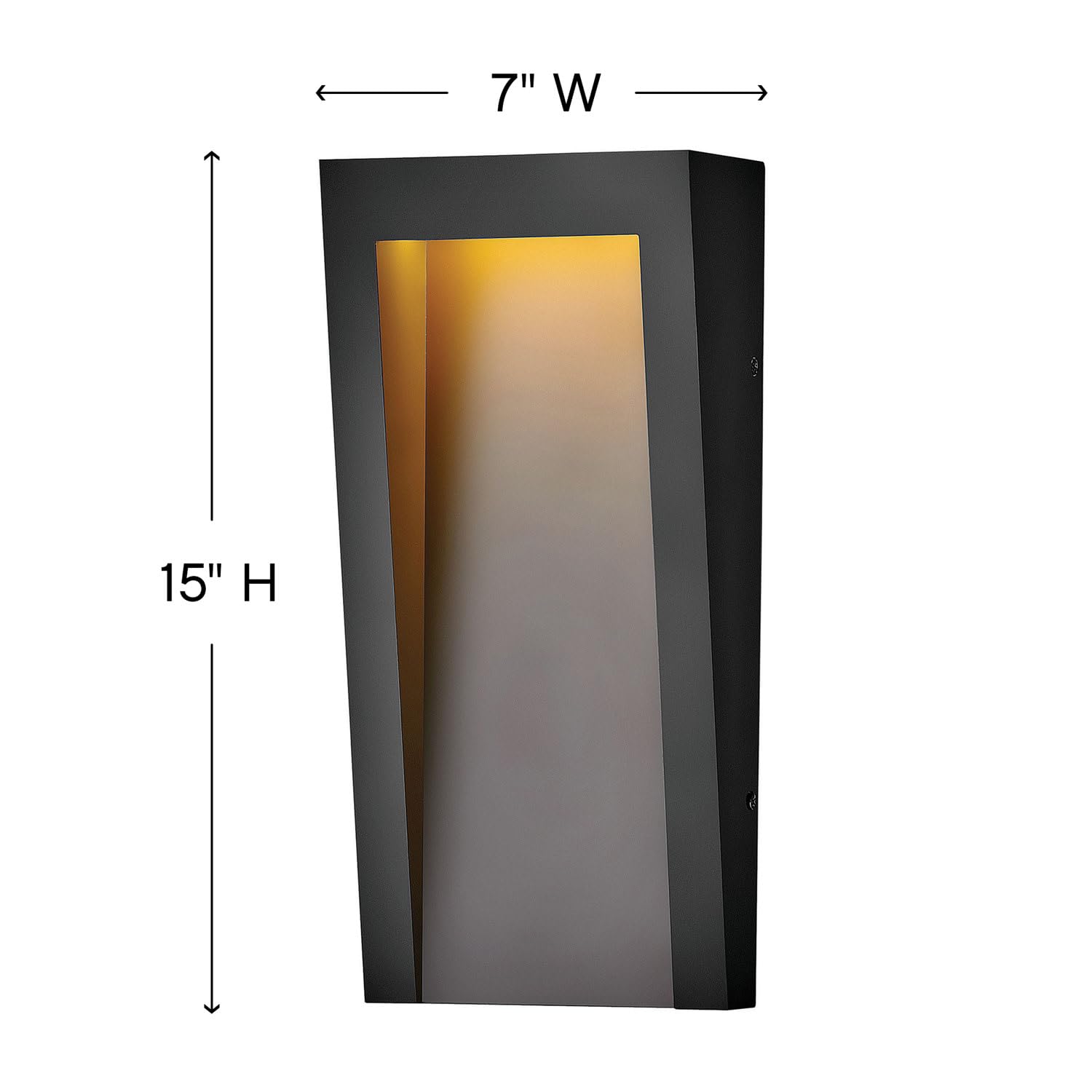 Hinkley Taper Medium Wall Mount Outdoor Lantern - Coastal Style Dark Sky Compliant LED Light Fixture with Composite Material & Etched Glass Lens in Textured Black Finish - Perfect for Porch, Patio, and Coastal Home Exterior Lighting