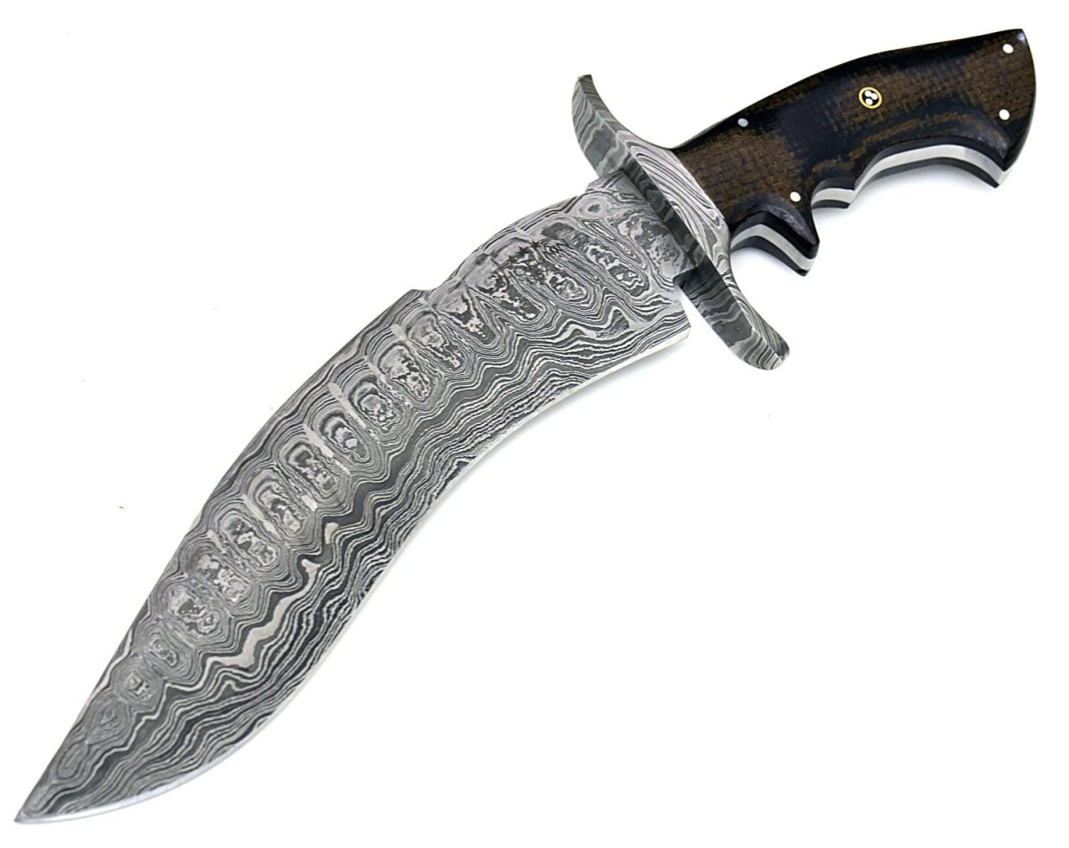 Valor Premium Bowie Knife with Durable Micarta Handle - Hunting, Camping & Outdoor Survival Knife for Bushcraft and Tactical Use