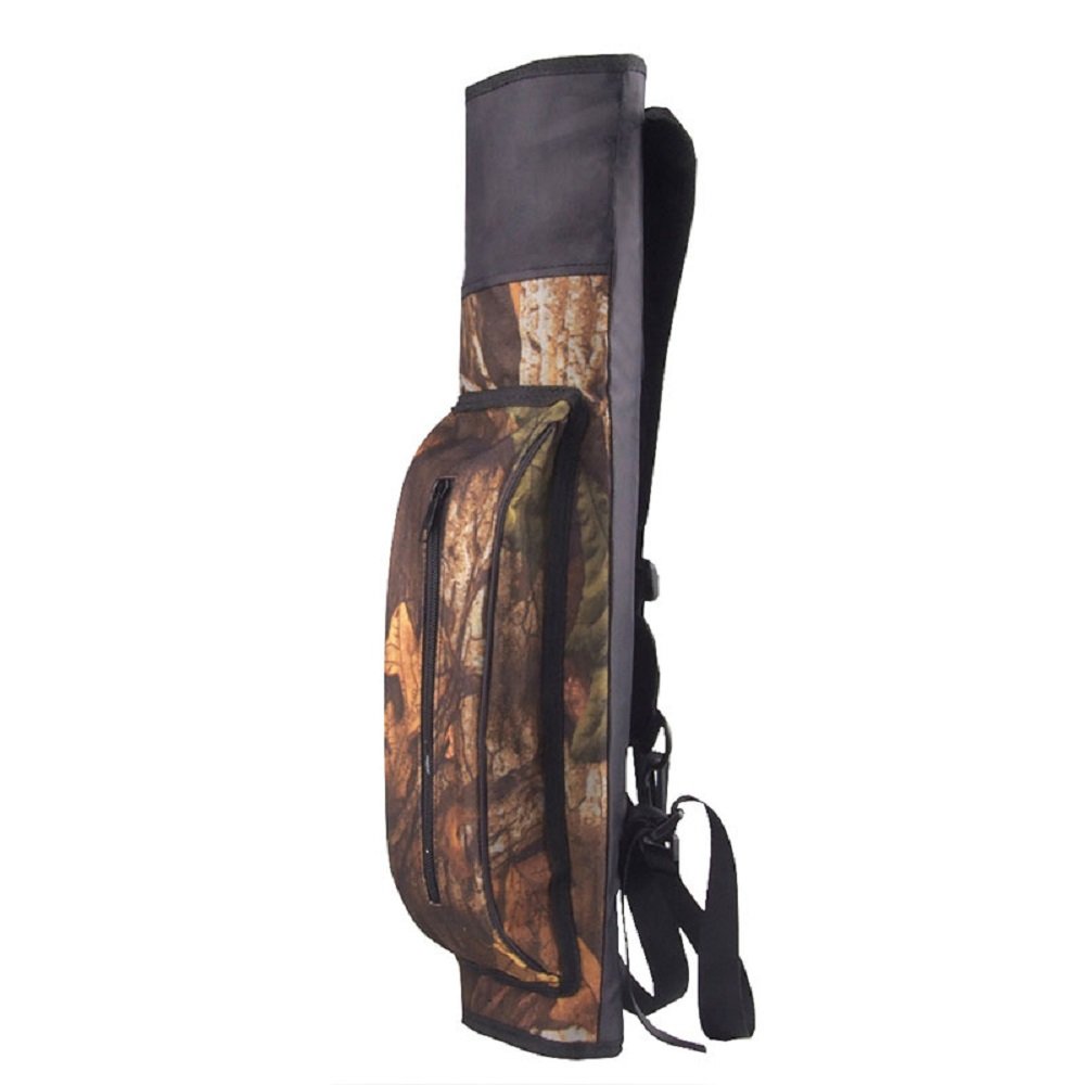 Waterproof Arrow Holder - Black Camo Back & Hip Quiver - Tactical Archery Shoulder Bag for Hunting, Target Practice & Outdoor Adventures