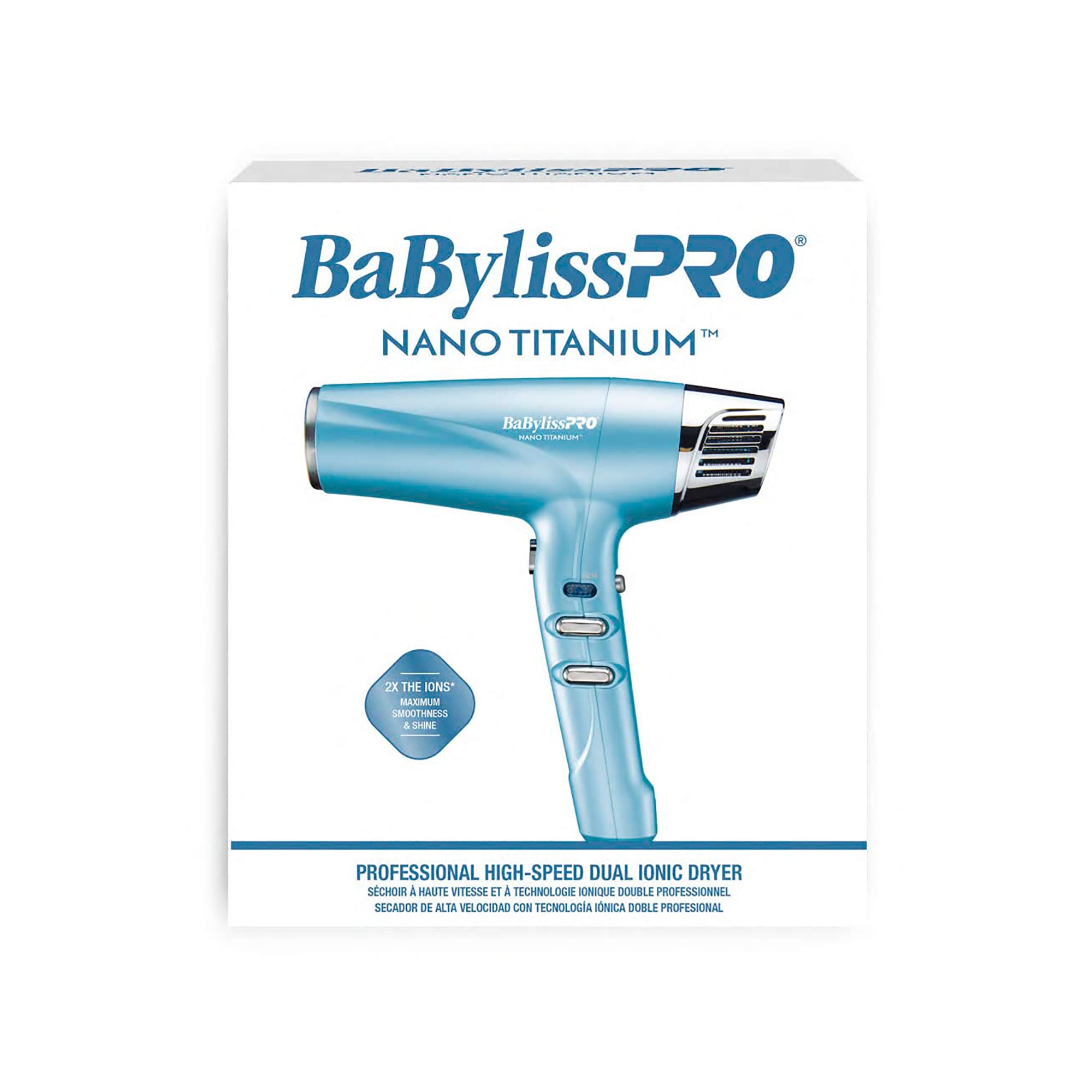 BabylissPRO Nano Titanium Professional Hair Dryer - 2000W High Speed Dual Ionic Technology for Fast Drying & Frizz Control (Model BNT9100) - Perfect for Salons & Home Use
