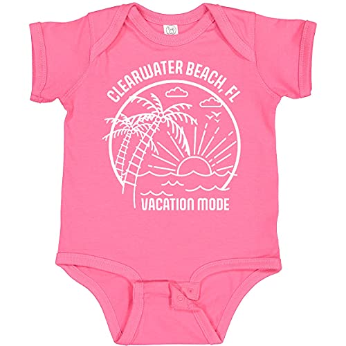 Inktastic Summer Vacation Mode Clearwater Beach Florida Baby Bodysuit - Cute Florida Beach Outfit for Infants & Toddlers - Perfect for Family Vacations, Beach Trips & Photo Shoots
