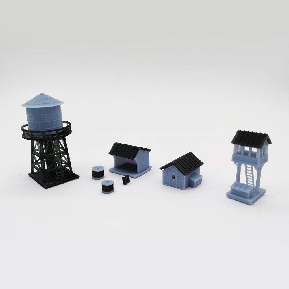 Outland Models Train Railway Layout Trackside Building Set Z Scale 1:220 - Complete Model Train Accessories Kit for Realistic Scenery & Diorama Displays