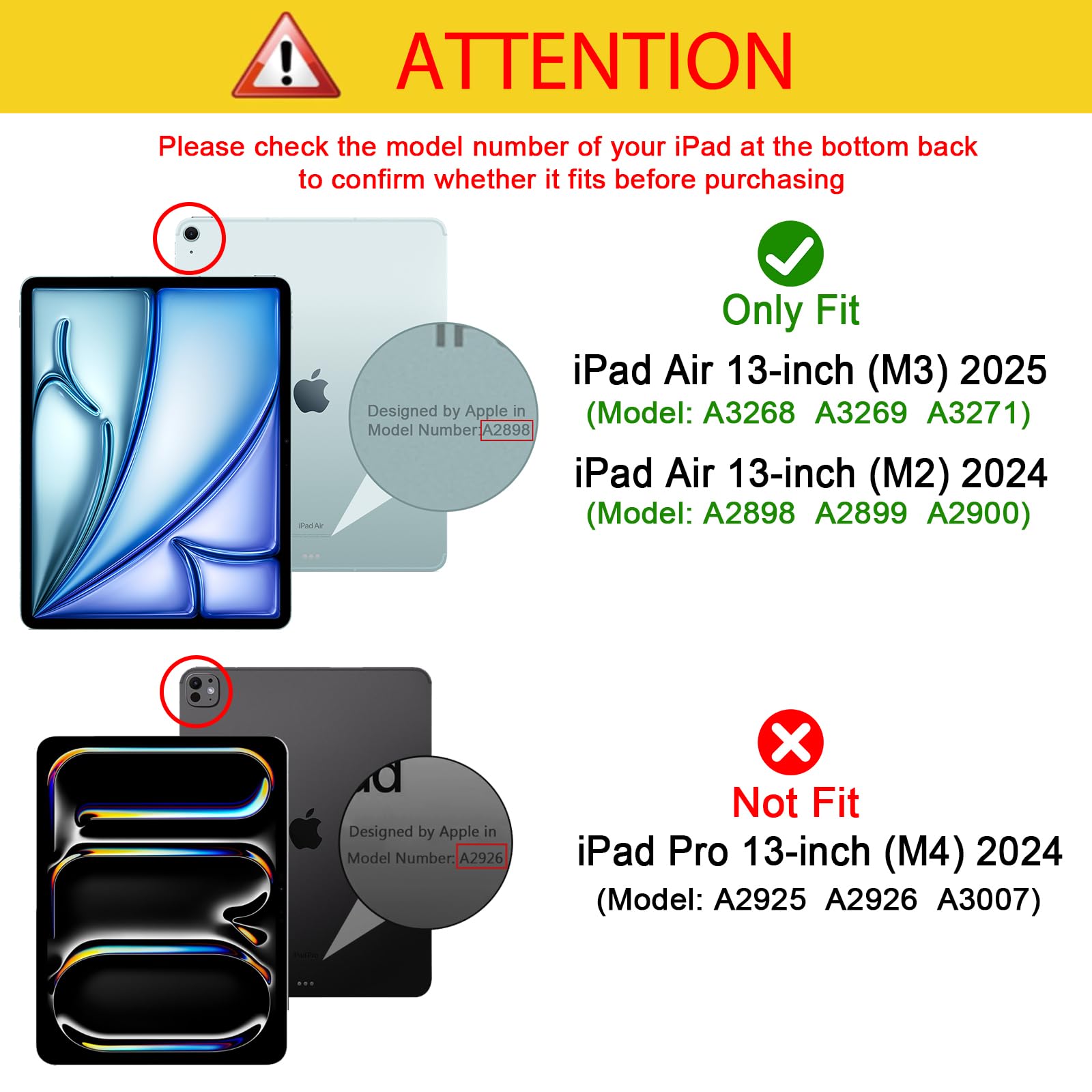 ProCase iPad Air 13 Inch Case 2025 M3/2024 M2 - Hybrid Protective Cover with Pencil Holder & Clear Transparent Back, Supports Touch ID & Auto Wake/Sleep - Navy Blue | Perfect for Work, School & Travel Protection