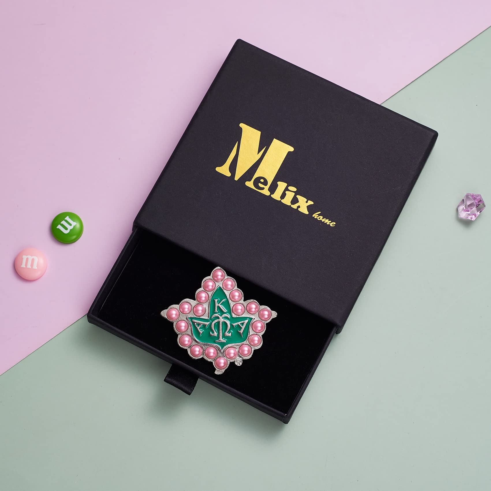 Elegant Pink Pearl Brooch Pin - Perfect Sorority Gifts for Women, Graduation Jewelry & Sisterhood Accessories | Ideal for Pledge Week, Formal Events & Greek Life Celebrations