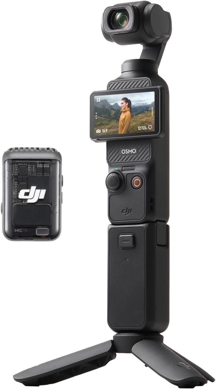 DJI Osmo Pocket 3 Creator Combo - 4K Vlogging Camera with Gimbal Stabilizer, 1