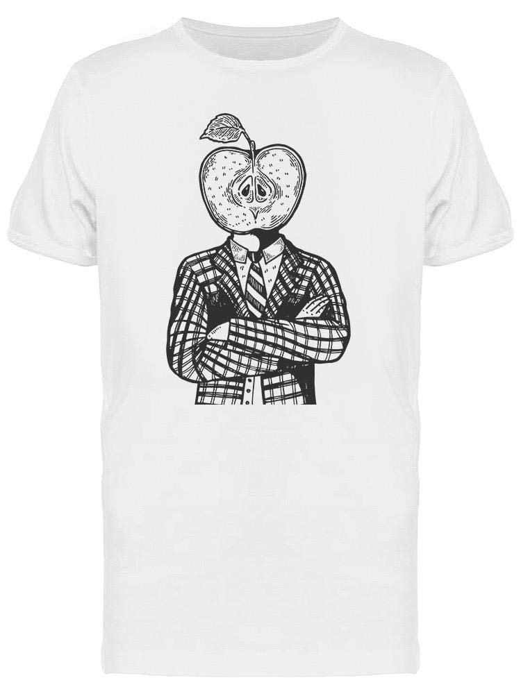 Surreal Apple Head Man Art T-Shirt for Men | Unique Graphic Tee for Casual Wear & Street Style