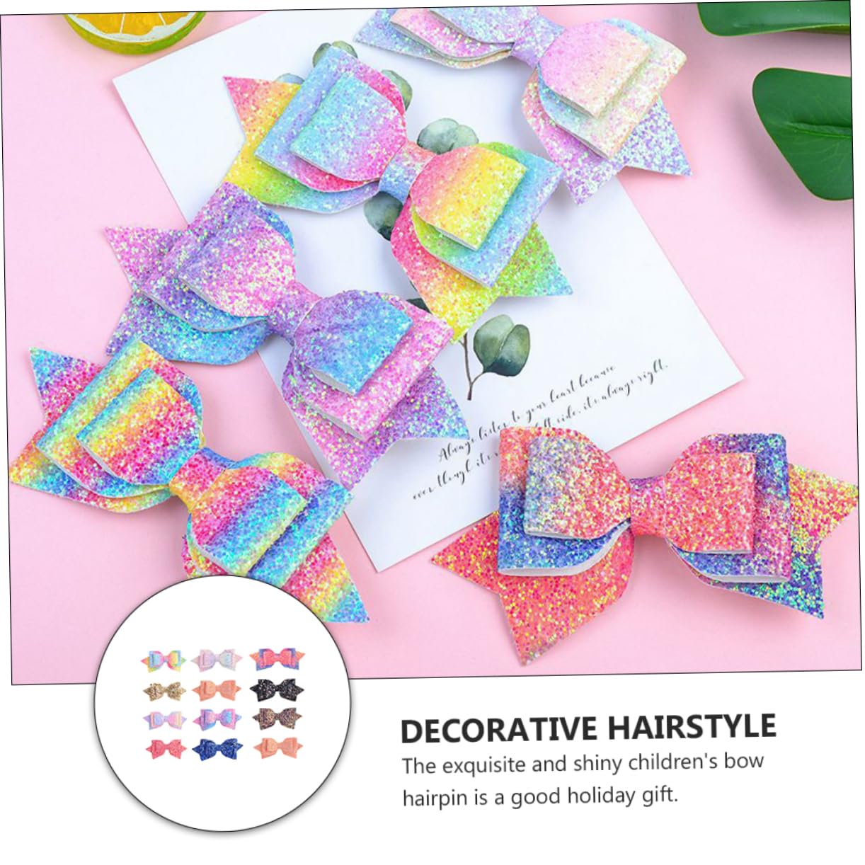 TOYANDONA 2 Sets Baby Girls Hair Clips with Sequins Bows - 24pcs Safe Non-Slip Hairpins for Toddlers & Kids - Perfect for Parties, School, and Daily Outfits