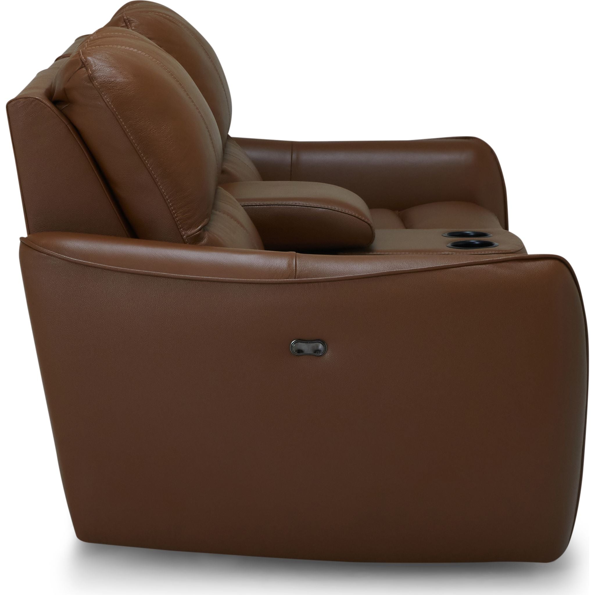 Arlo Power Reclining Loveseat with Console - Valencia Biscotti Fabric - Modern Recliner Sofa for Living Room, Home Theater & Small Spaces