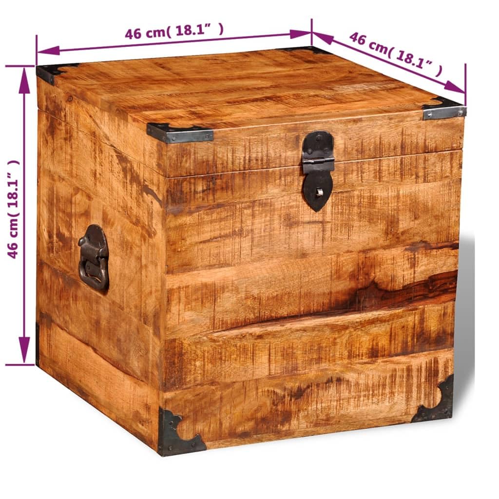 vidaXL Handcrafted Mango Wood Storage Chest - Durable & Stable Organizer for Bedroom, Living Room, or Nursery | Rustic Home Decor Storage Solution