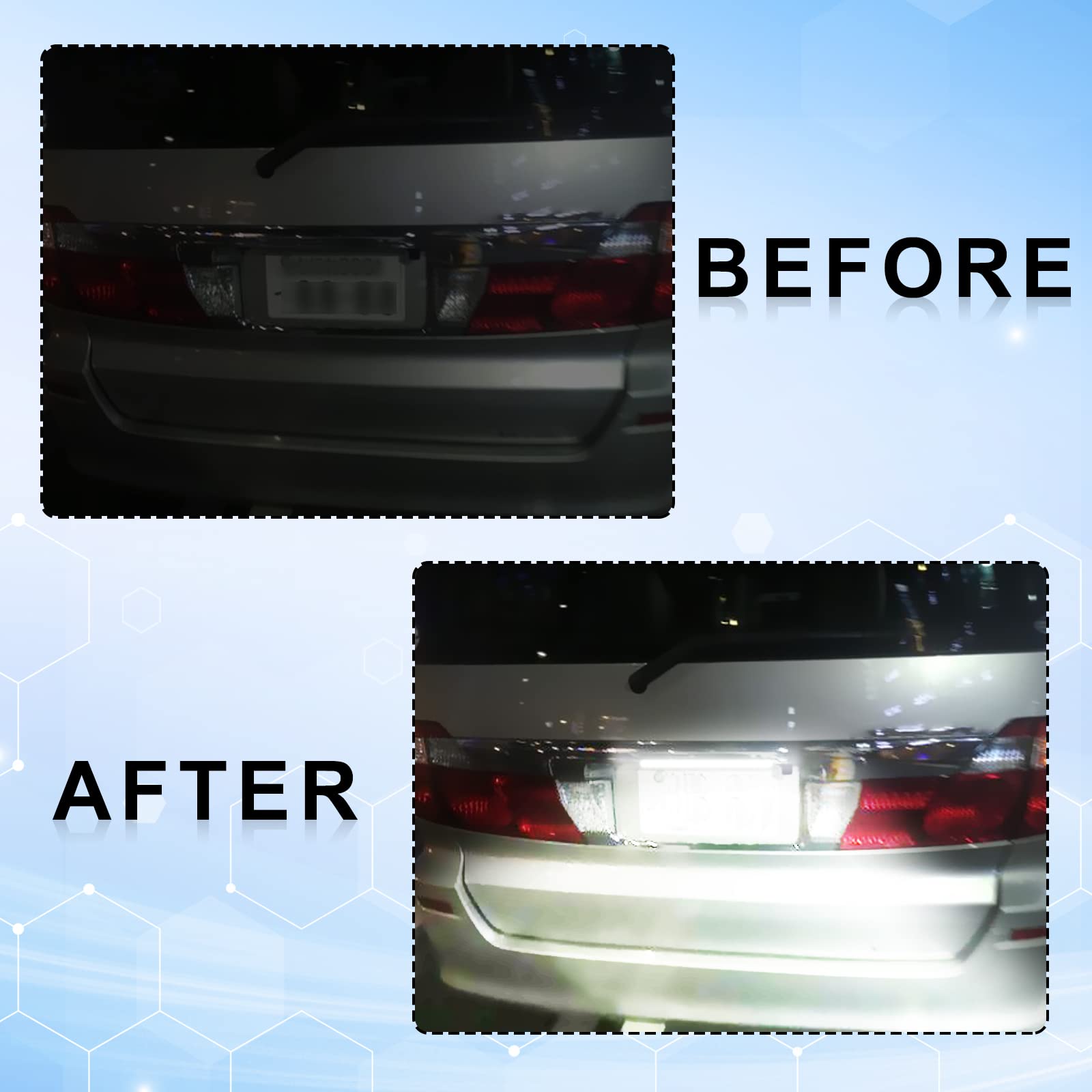 Universal LED License Plate Light Running Lamp Reverse Tail Light Assembly - Super Bright 6000K White for Car, Trailer, UTV, ATV, Truck, RV, Boat - Perfect for Night Driving, Off-Roading & Marine Use