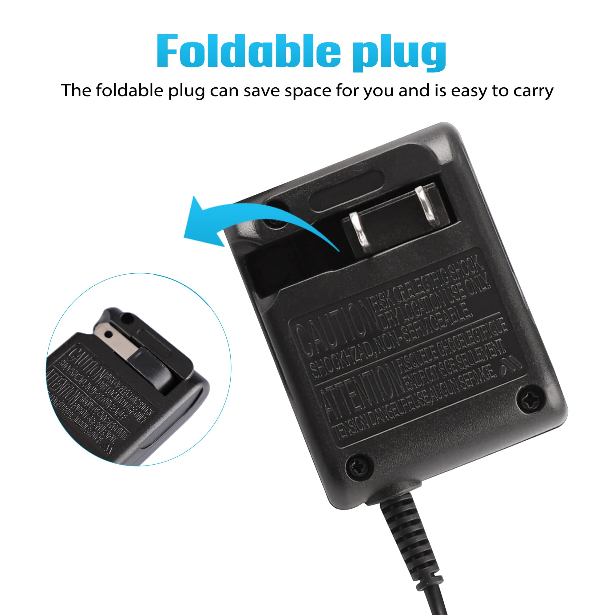 Original Game Boy Advance SP Charger - 5.2V 450mA AC Wall Adapter & Travel Power Cord for Nintendo GBA SP & NDS Systems | Perfect for Home Gaming & On-the-Go Charging