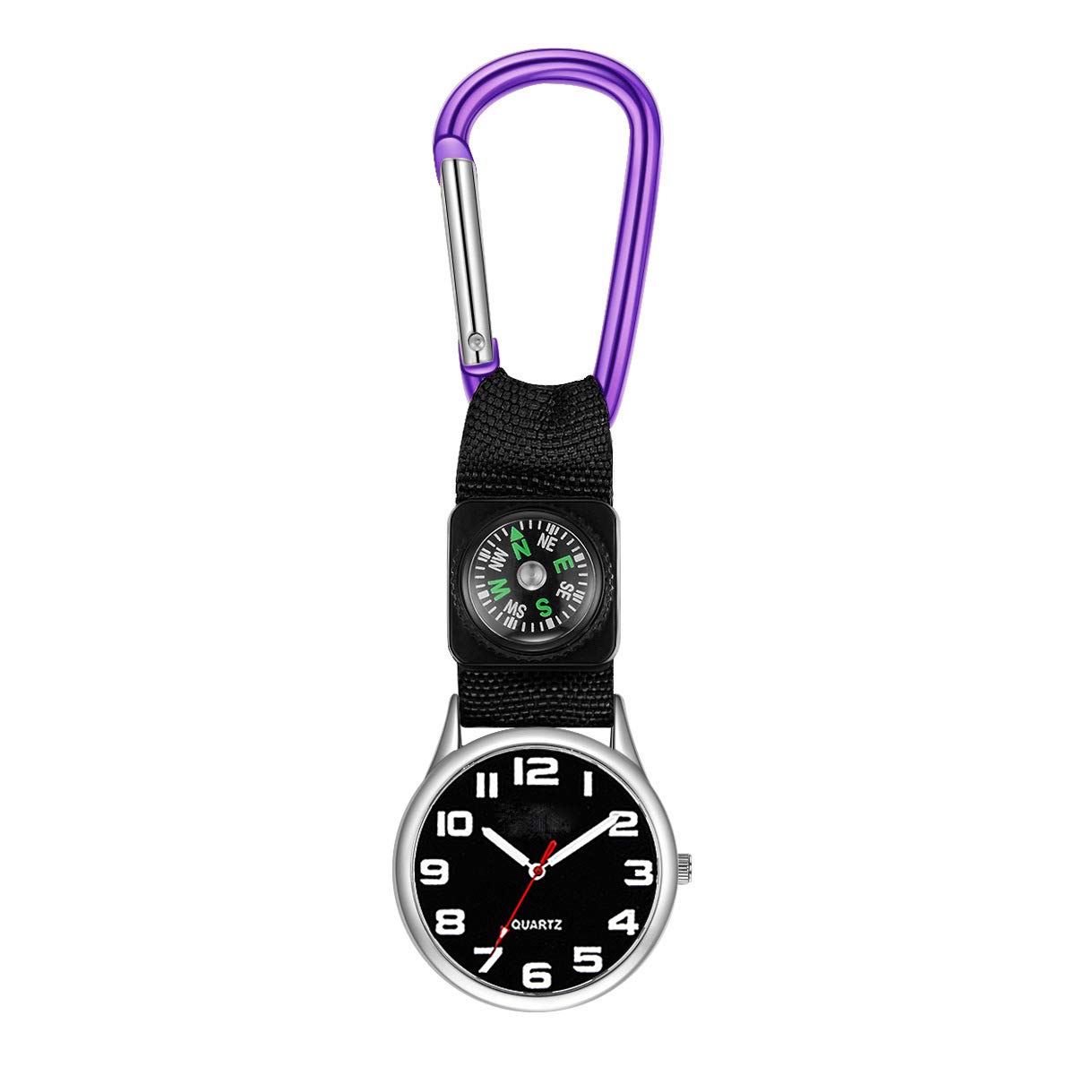 FANMIS Sports Watch - Black Nylon Strap, Purple for Running & Fitness