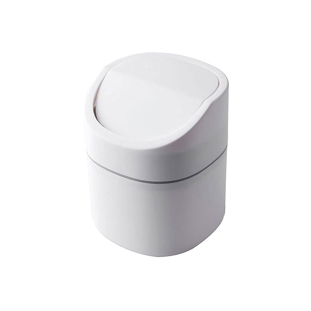 Nordic White Mini Trash Can for Kitchen, Home & Office - Small Desktop Waste Basket for Household Debris, Recycling Bin - Perfect for Countertops, Bathrooms, Bedrooms & Workspaces