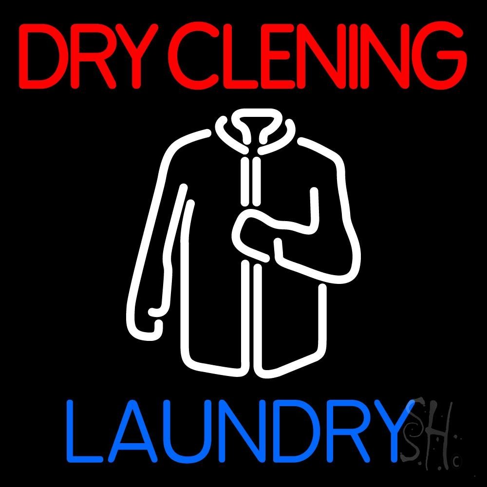 16x16 Inch Red Dry Cleaning LED Neon Sign with Shirt Logo - Black Square Acrylic Backing & Dimmer - Bright Premium Indoor Storefront Decor for Barber Shops, Laundromats, and Retail Stores