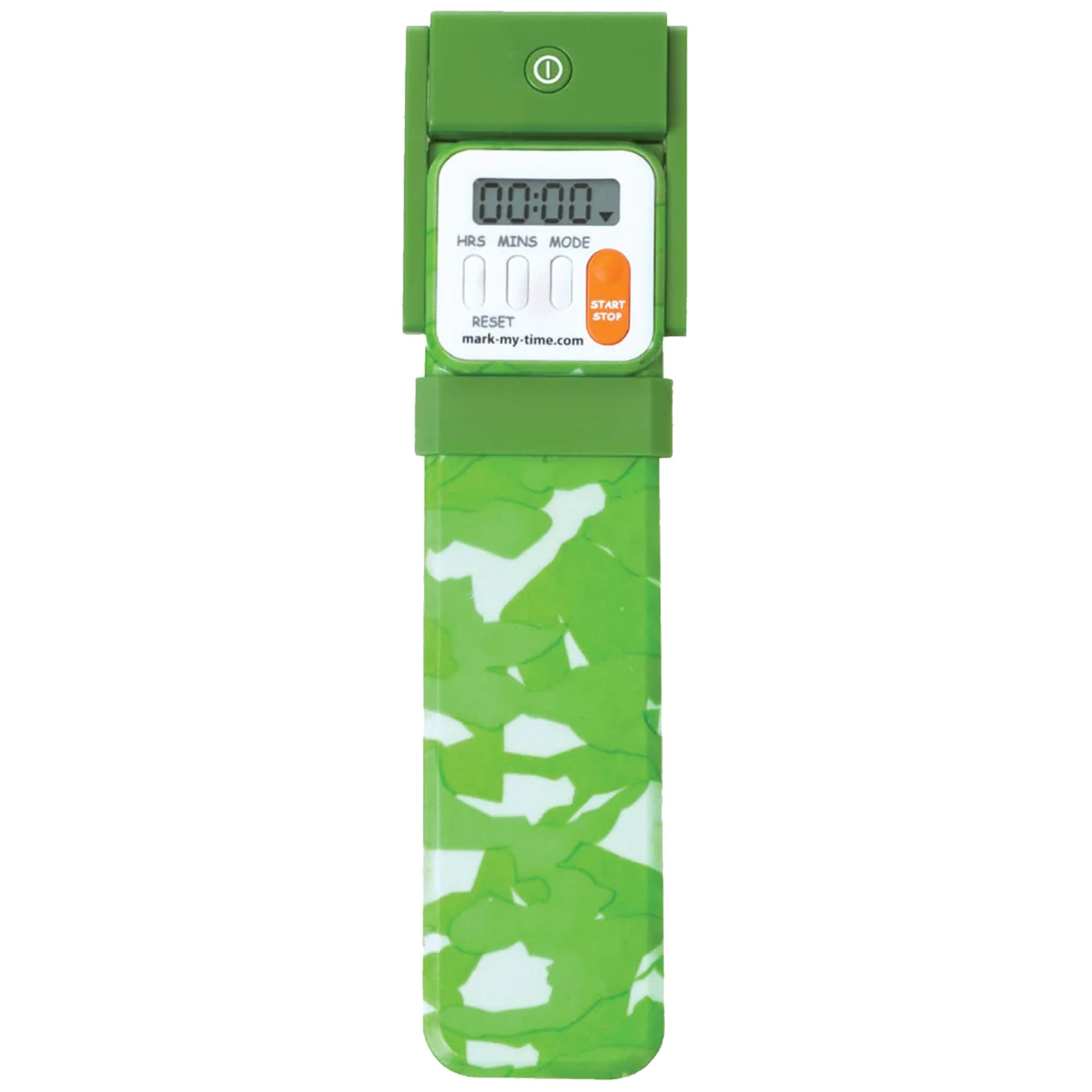 Mark-My-Time Digital Bookmark with LED Light - Timer & Reading Tracker for Kids, Fun Book Accessories & Reading Incentives, Perfect Christmas Gift & Stocking Stuffer (Green Camouflage) - Ideal for Bedtime Reading, Study Sessions & Book Lovers