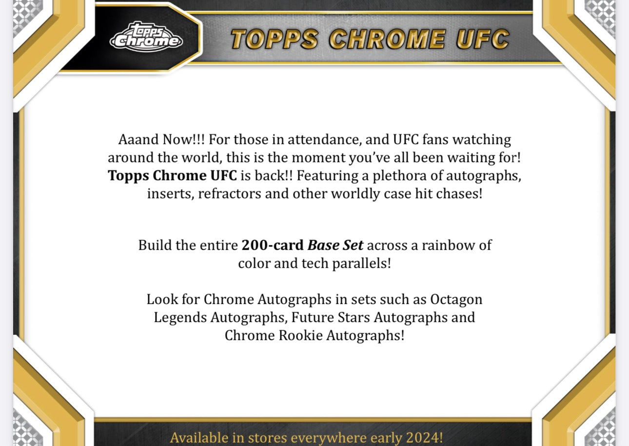 2024 Topps UFC Chrome Trading Cards Value Box - Collectible Sports Cards for UFC Fans, Fight Night Events & Memorabilia Collectors