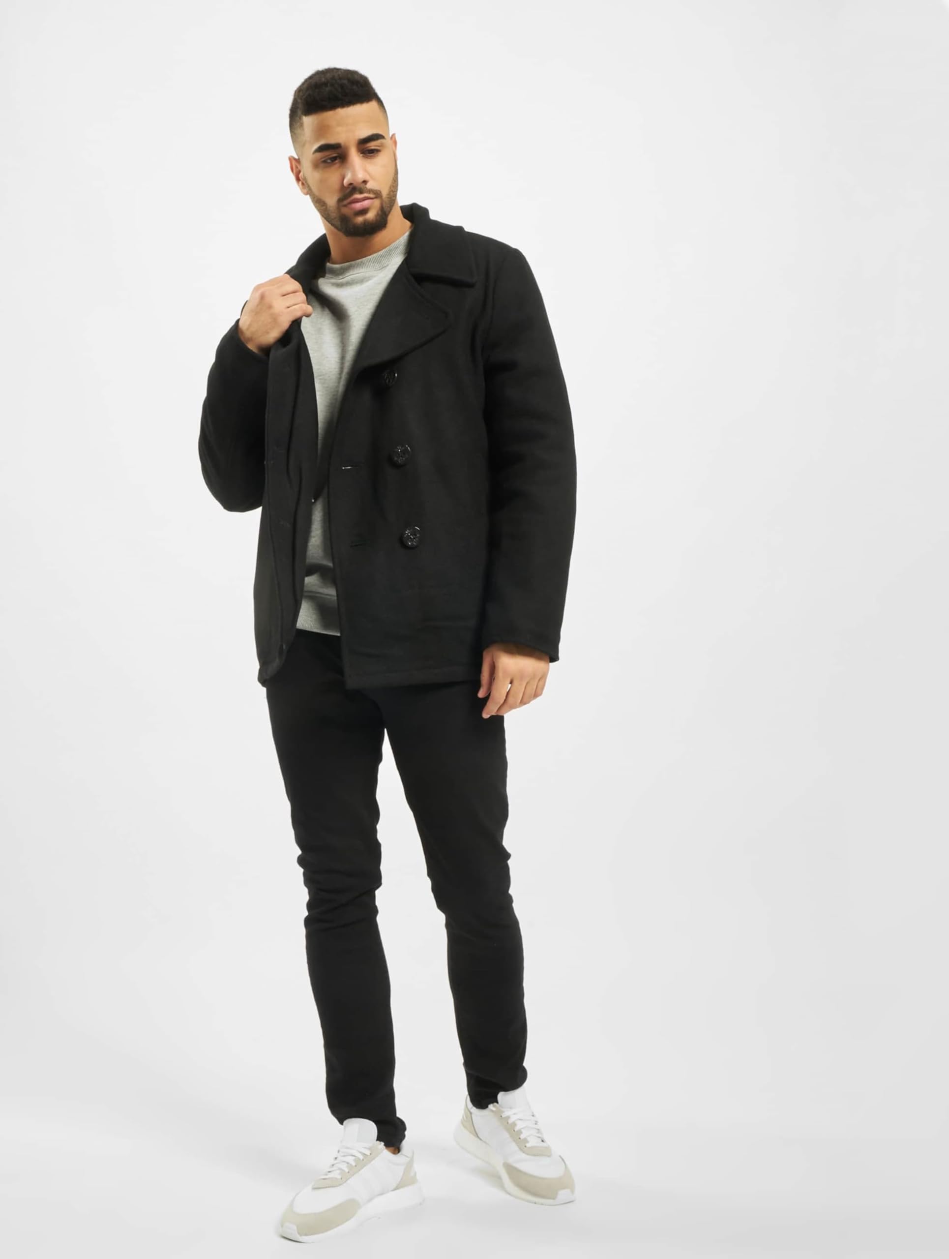 Men's Classic Black Pea Coat - Winter Warm Wool Overcoat for Business & Casual Wear | Perfect for Office, Dating & Outdoor Activities