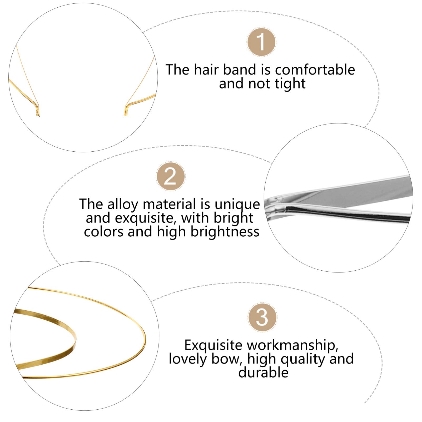 FRCOLOR 2-Pack Double Wire Metal Headbands - Elegant Hair Crown for Women & Girls, Wedding Bridal Headdress, Daily Wear & Prom Party Hair Accessories (Perfect for Special Occasions & Everyday Styling)