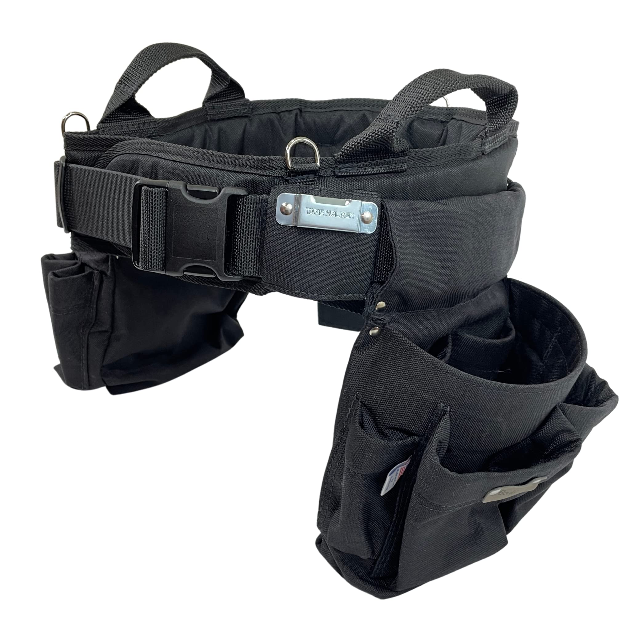 BOULDER BAG Professional Electrician's MAX Combo Tool Belt with Comfort Back Support - Heavy Duty Work Belt with Quick Release Buckle (Black, 2XL 43-48 Inch Waist) - Made in USA - Perfect for Construction, Wiring & Electrical Repairs