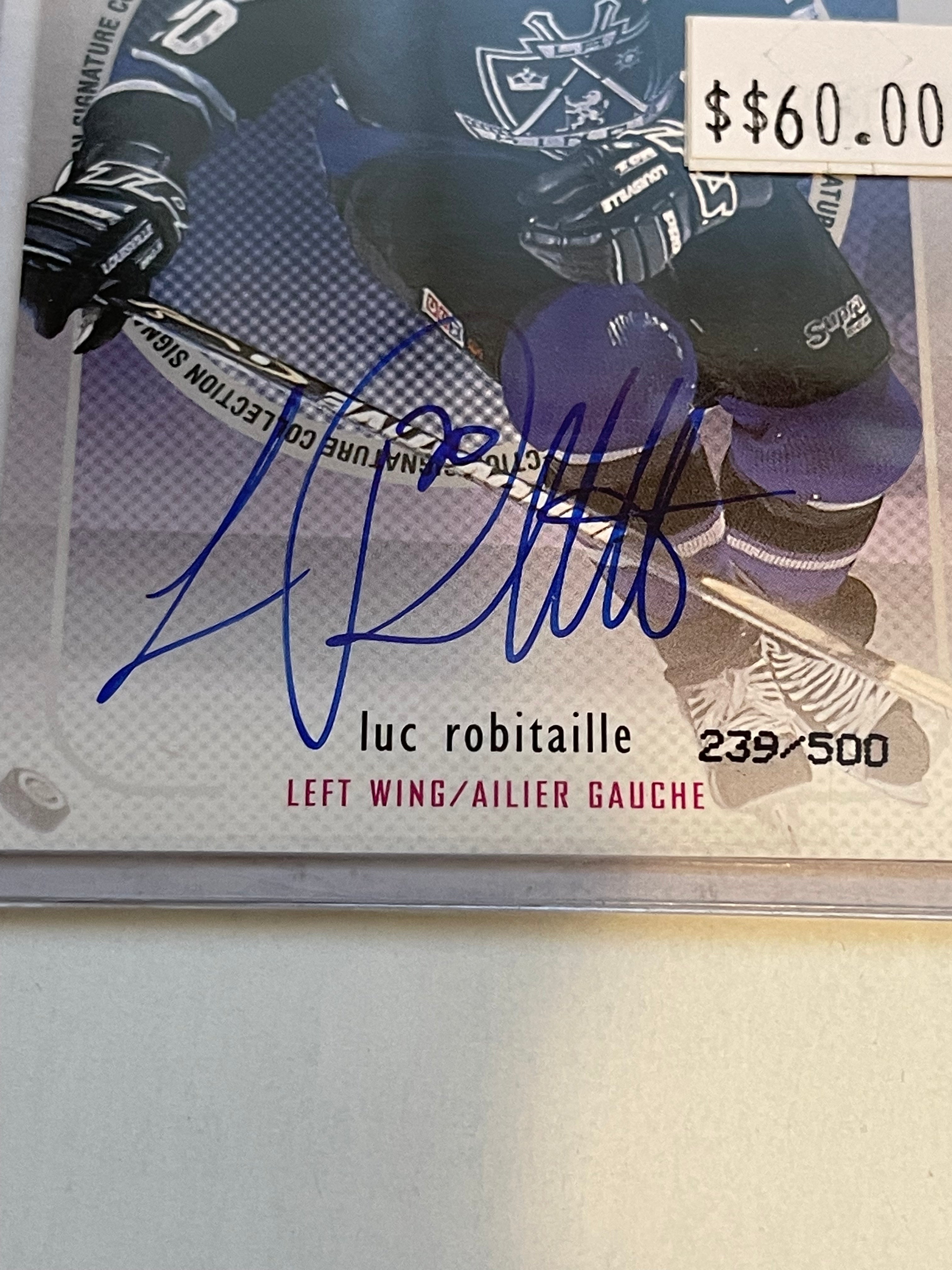 Rare Luc Robitaille McDonald's Autograph Hockey Insert Card - Numbered Collectible for NHL Fans & Sports Memorabilia Enthusiasts - Perfect for Display, Trading, and Gifting