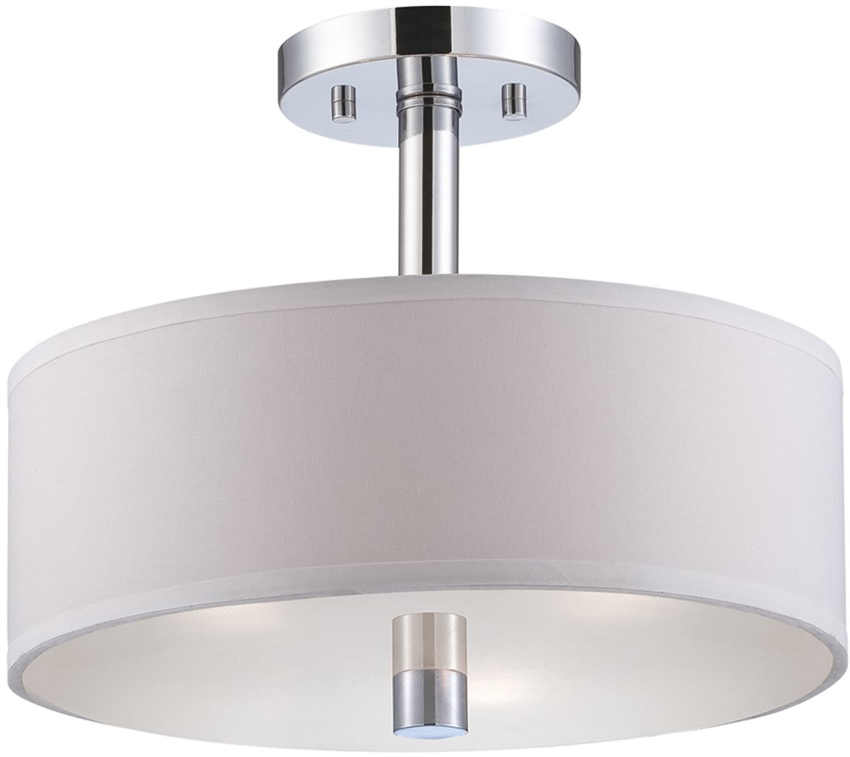 13W Cordova 3-Light Semi Flush Mount Ceiling Fixture in Chrome Finish - Perfect for Bedroom, Kitchen, or Hallway Lighting